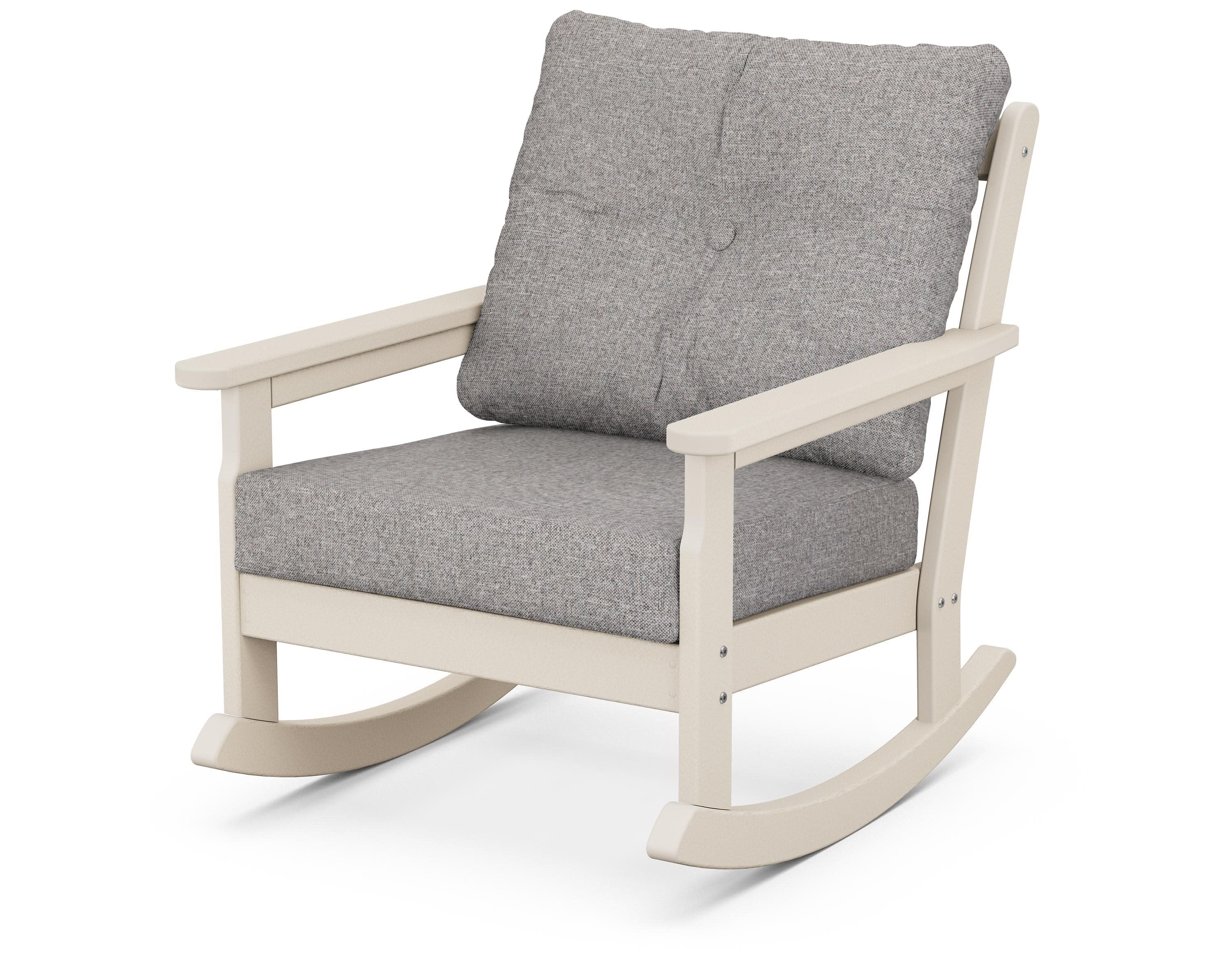 Vineyard Deep Seating Rocking Chair in Sand / Grey Mist