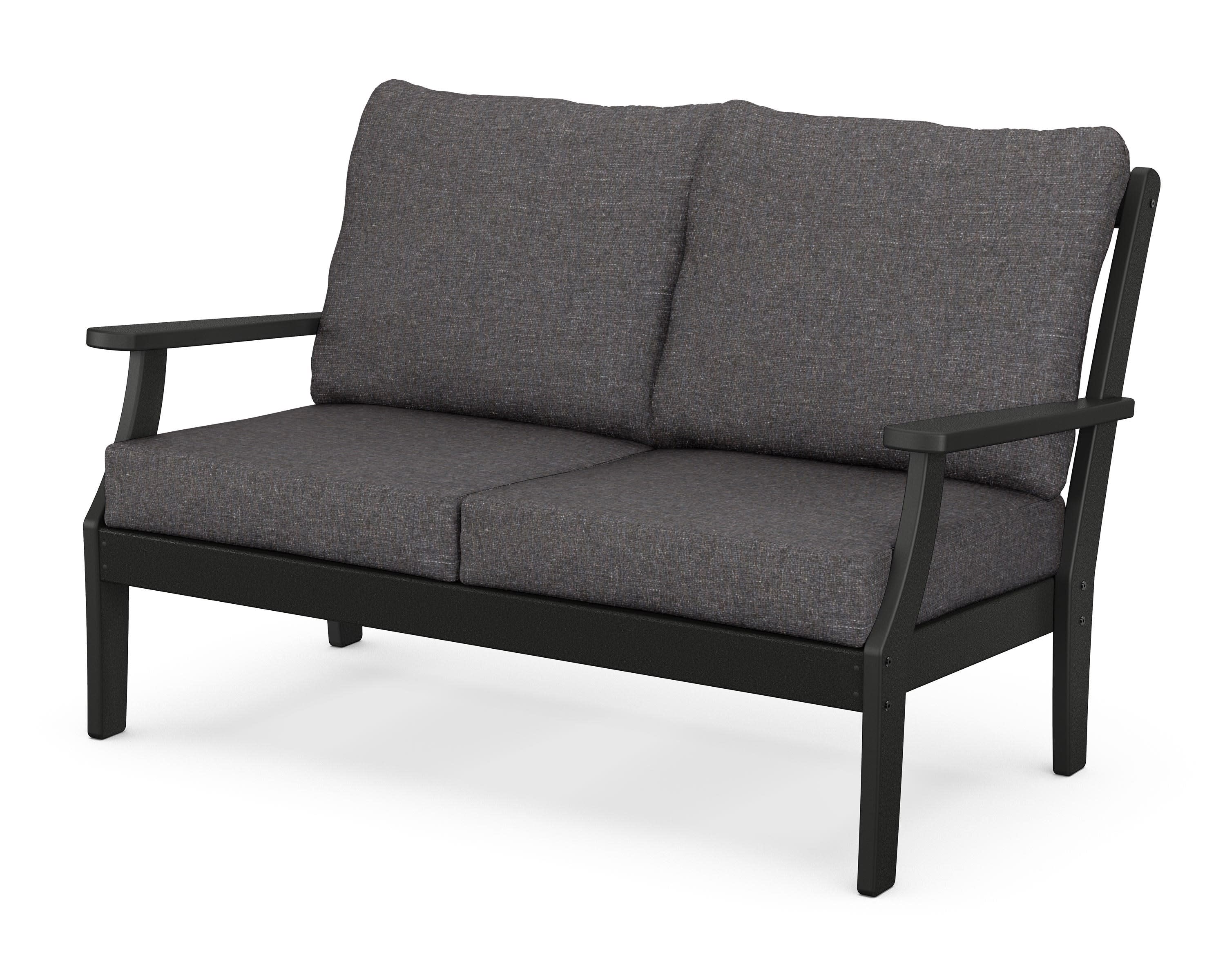 Braxton Deep Seating Loveseat in Black / Ash Charcoal
