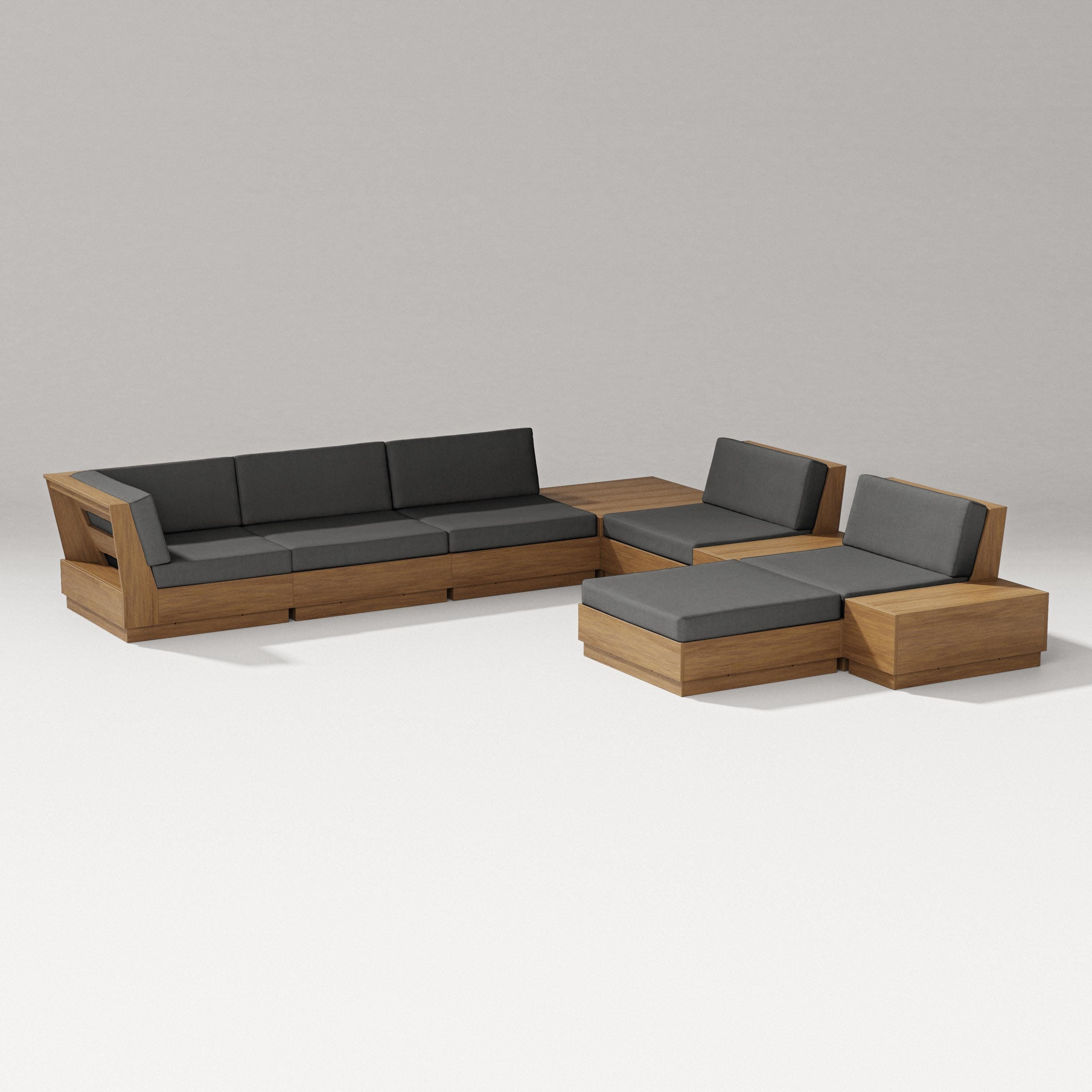 Elevate 9-Piece Conversation Sectional in Natural / Spectrum Carbon