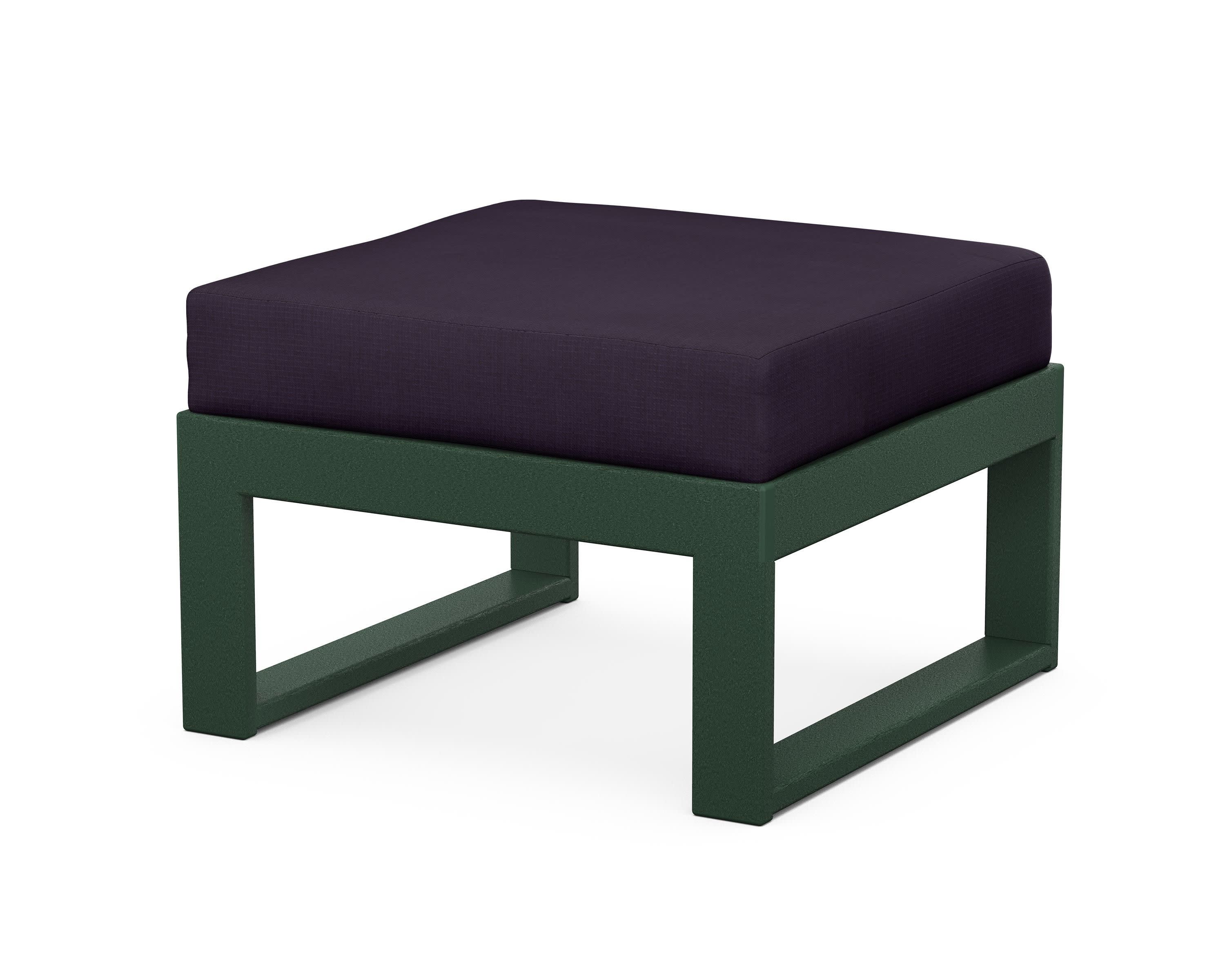 Modular Ottoman - Modern in Green / Navy Linen