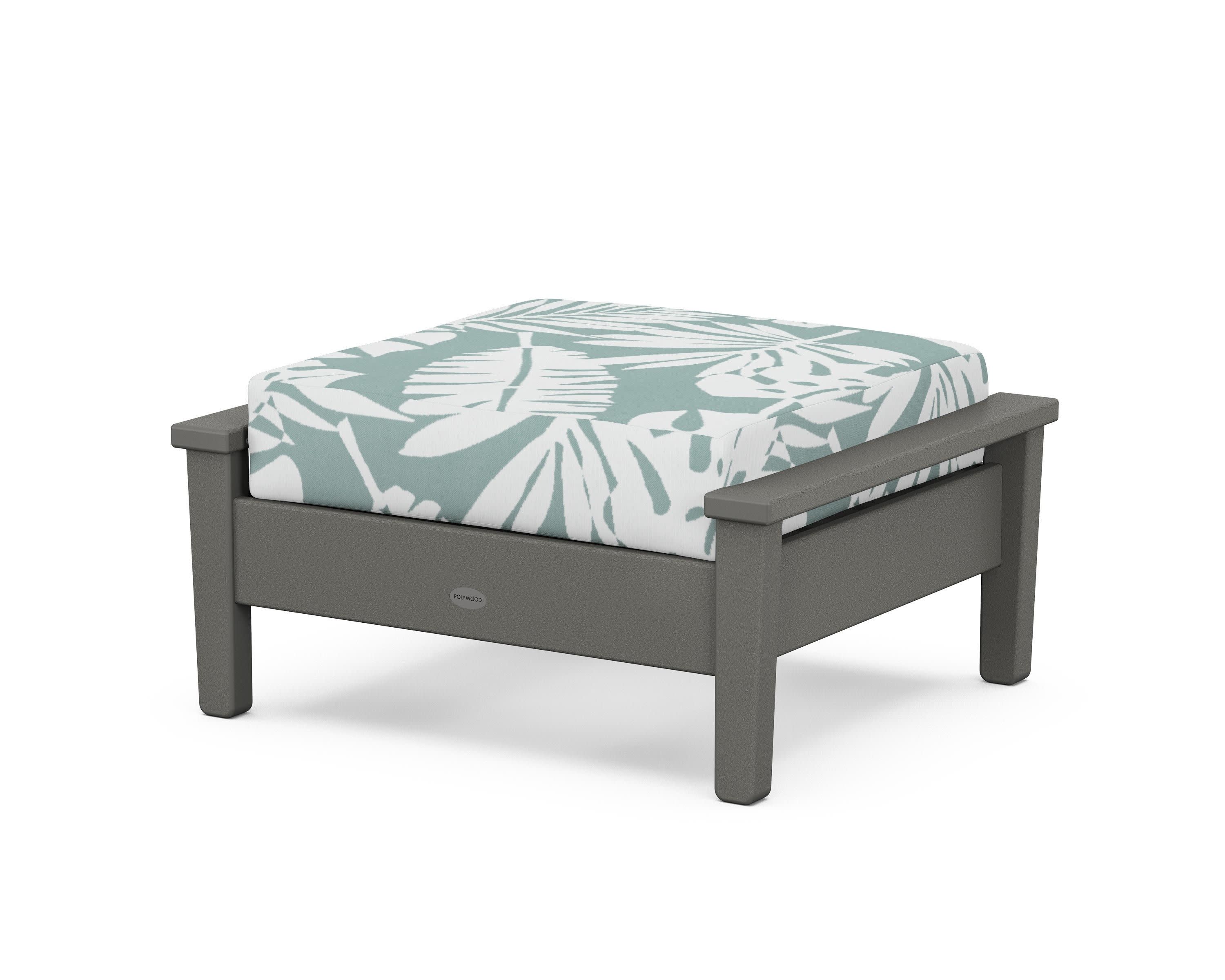 Prescott Deep Seating Ottoman in Slate Grey / Leaf Glacier Spa