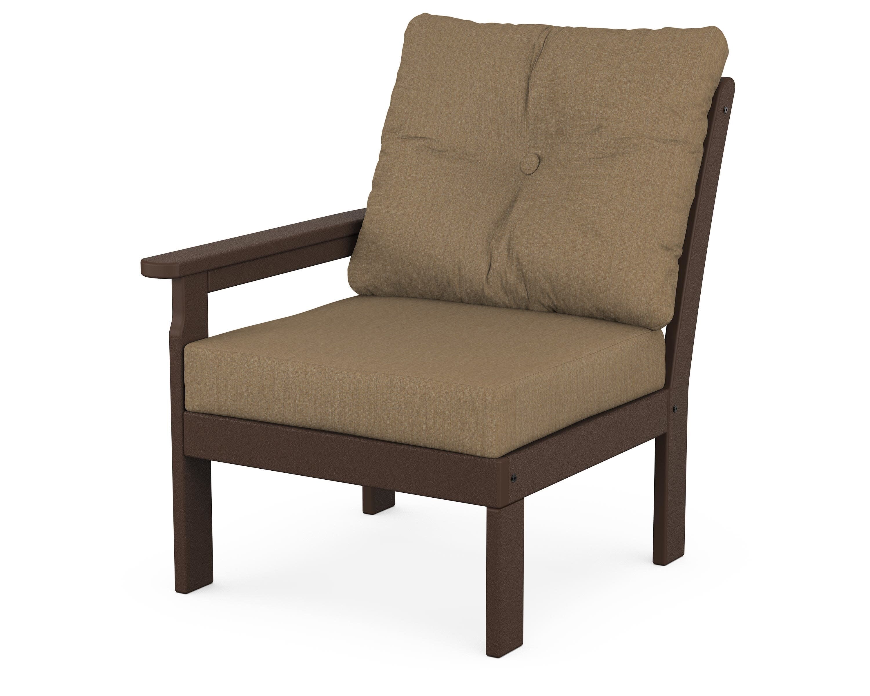 Vineyard Modular Left Arm Chair in Mahogany / Sesame