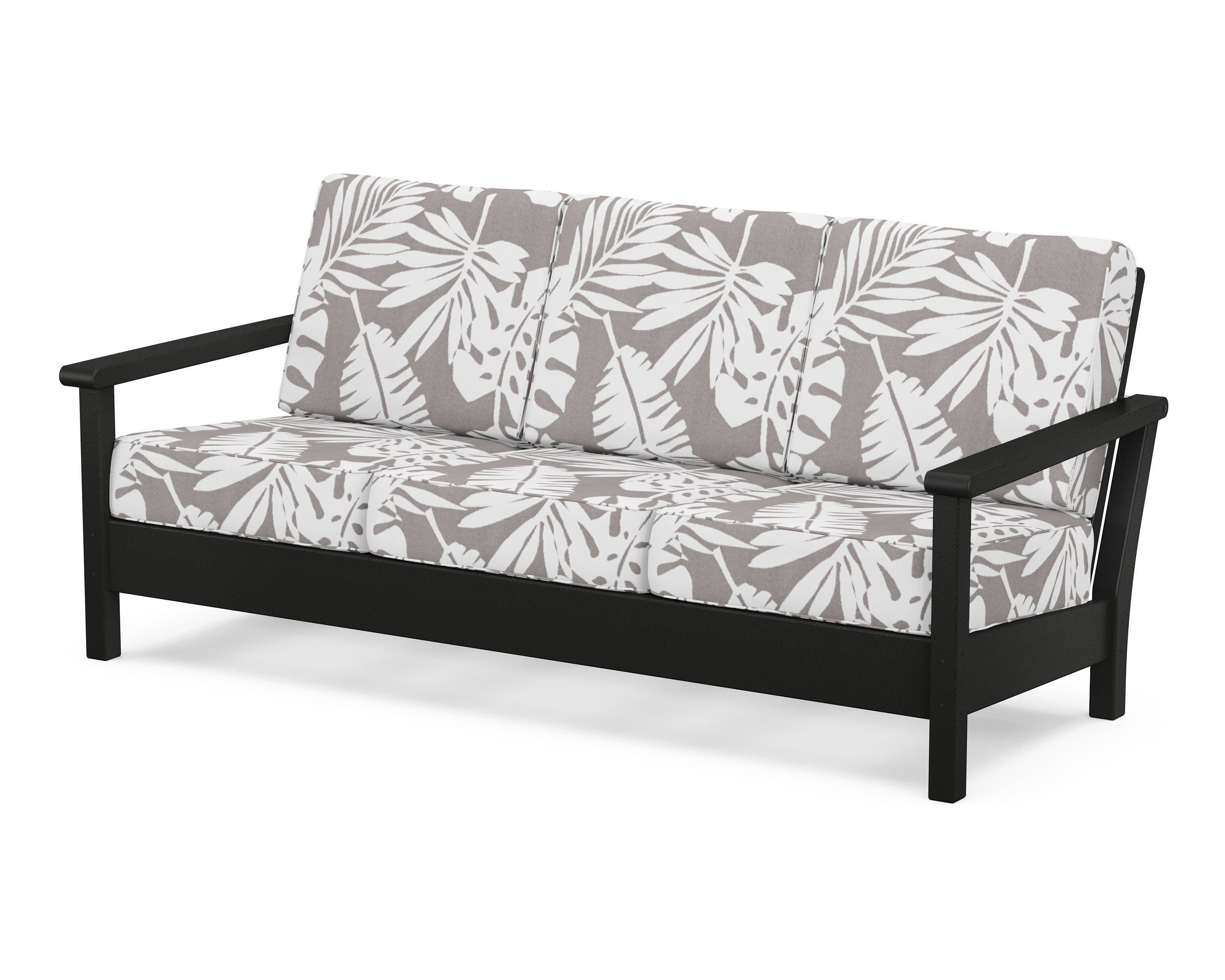 Harbour Deep Seating Sofa in Black / Leaf Grey Mist