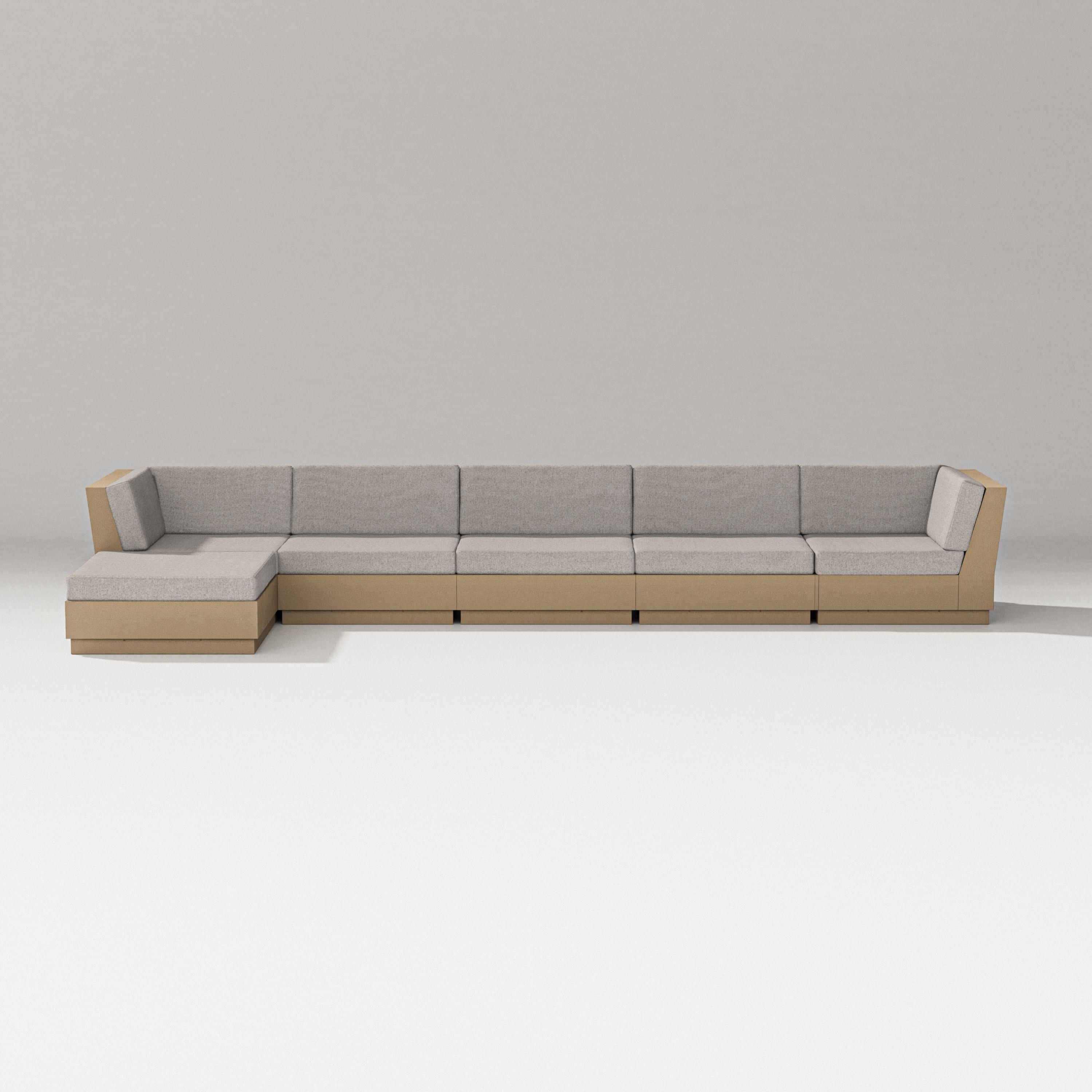 Elevate 6-Piece Chaise Sectional in Vintage Sahara / Weathered Tweed