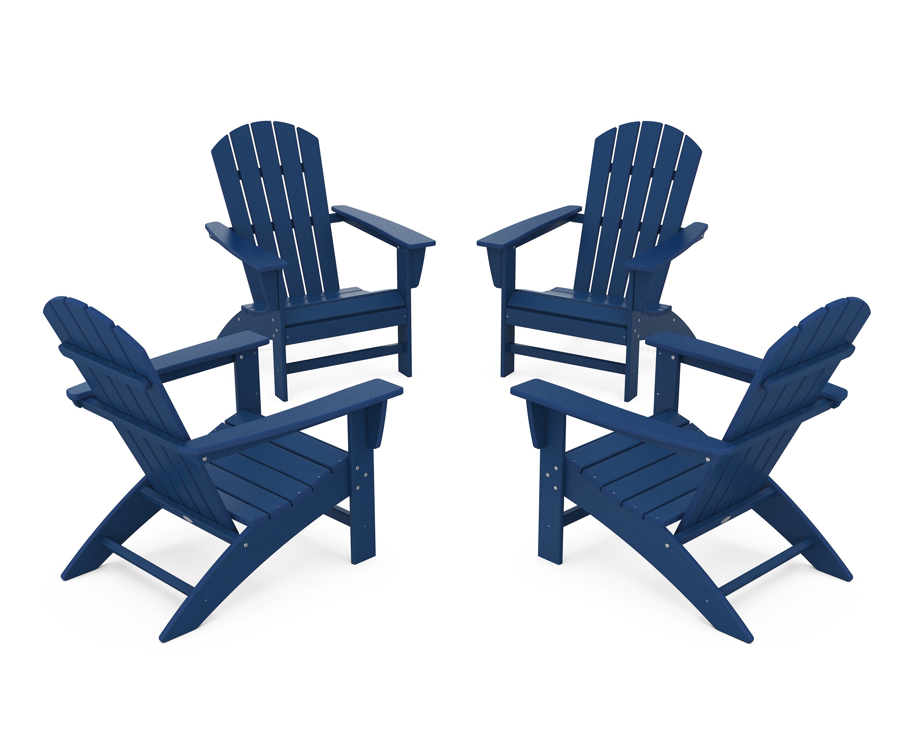 Nautical 4-Piece Adirondack Conversation Set in Navy