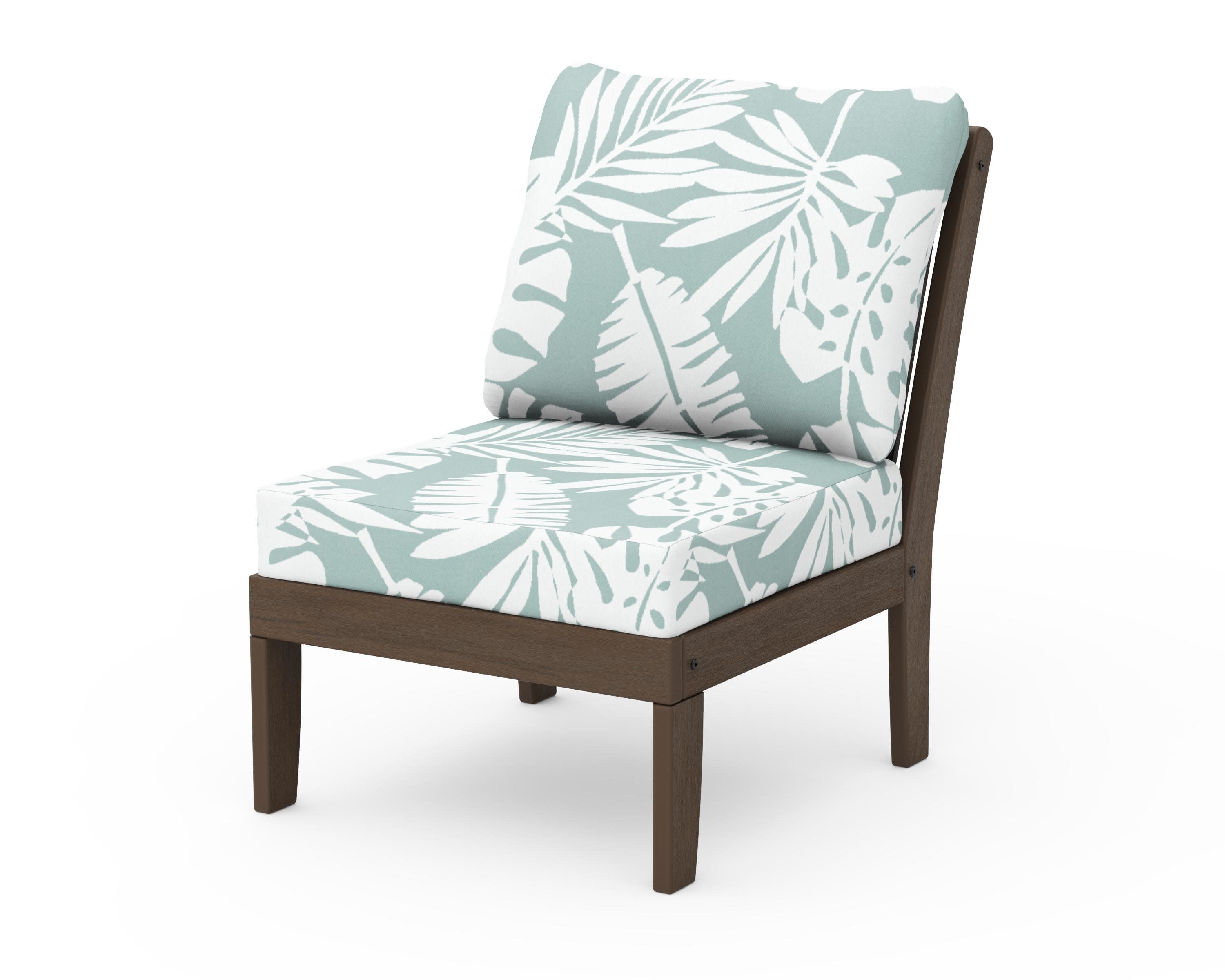 Braxton Modular Armless Chair in Kona / Leaf Glacier Spa