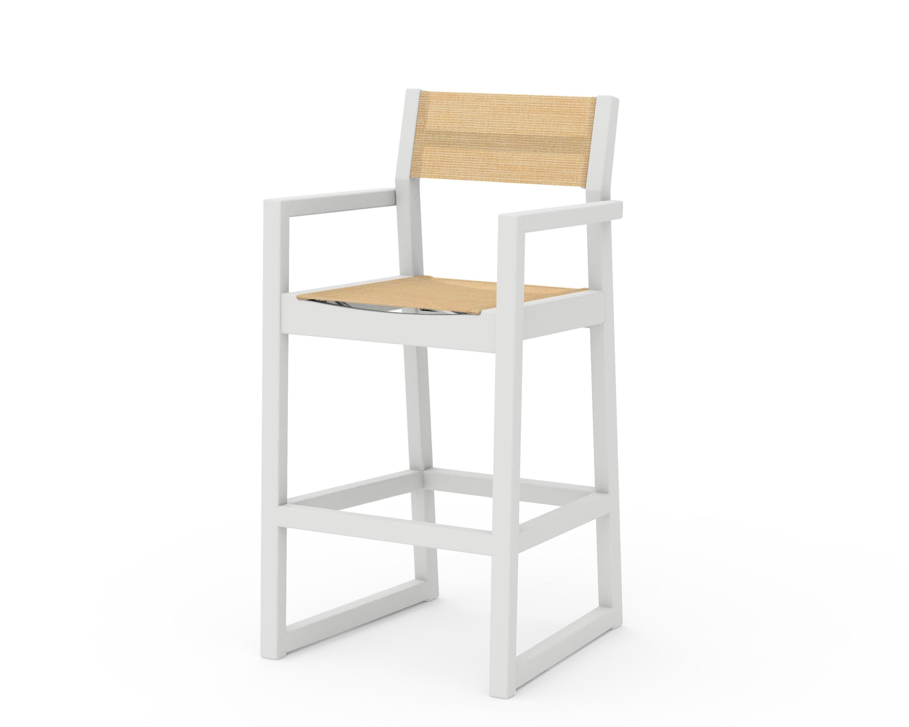 EDGE Sling Bar Arm Chair in Vintage White / Dupioni Apricot Sling