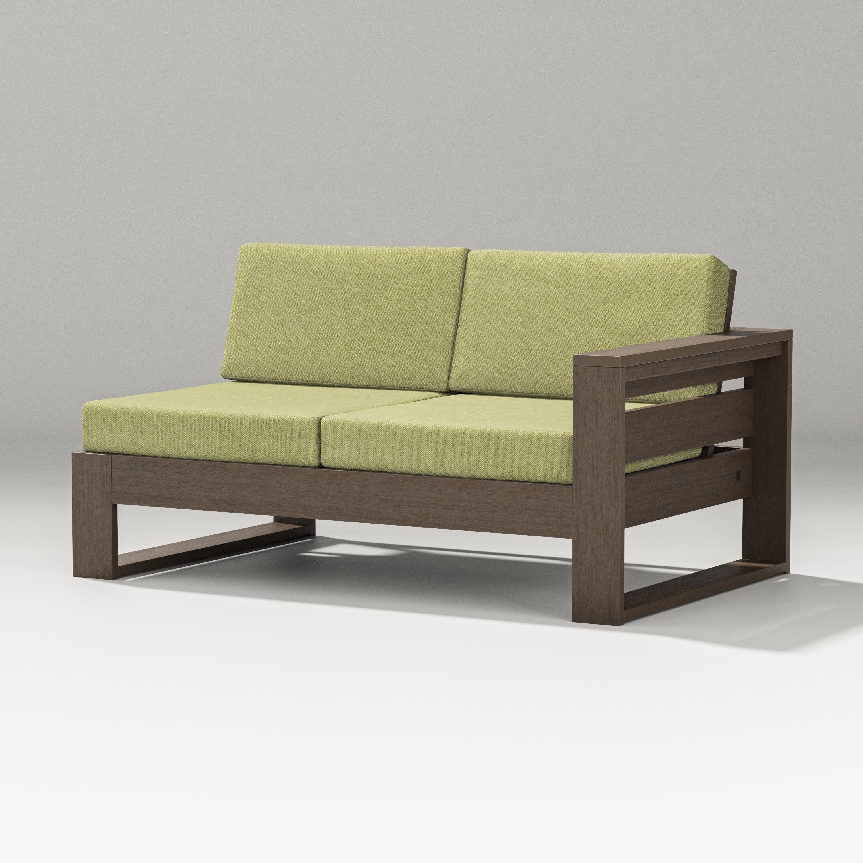 Latitude Modular Right Arm Loveseat in Kona / Chartreuse Boucle