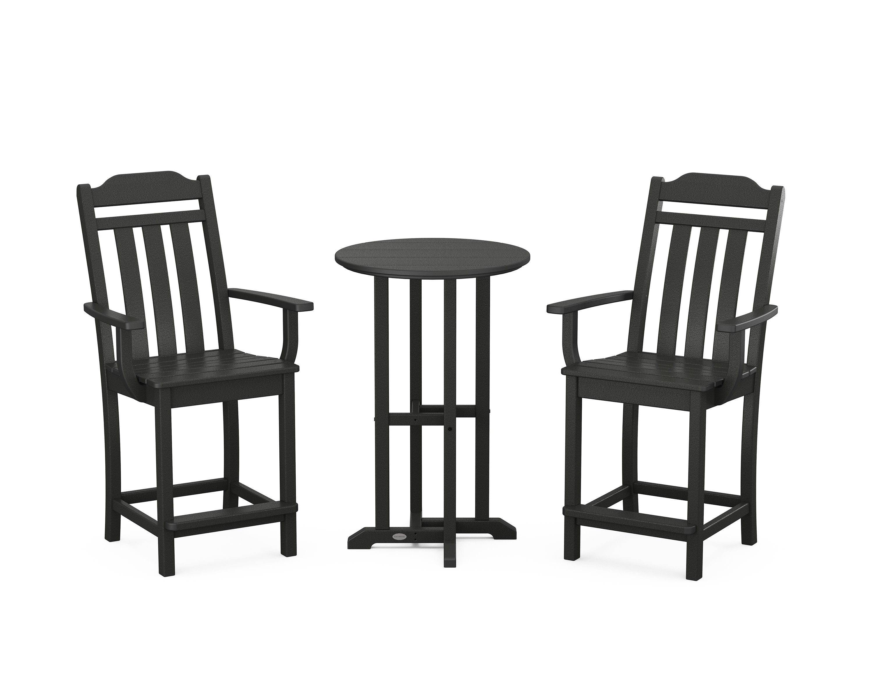 Cottage 3-Piece Farmhouse Bistro Counter Set in Black