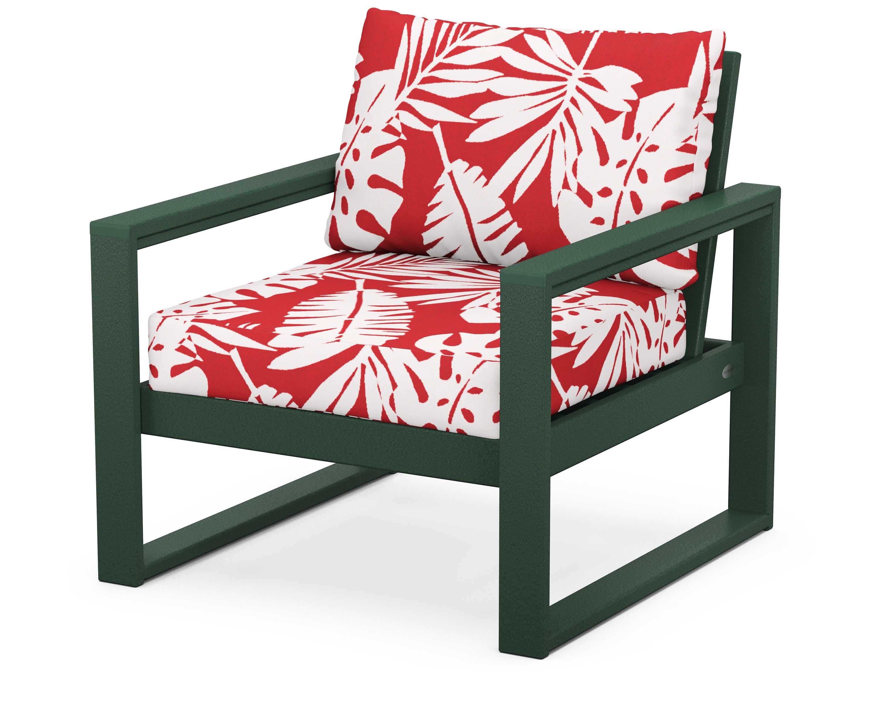EDGE Club Chair in Green / Leaf Crimson
