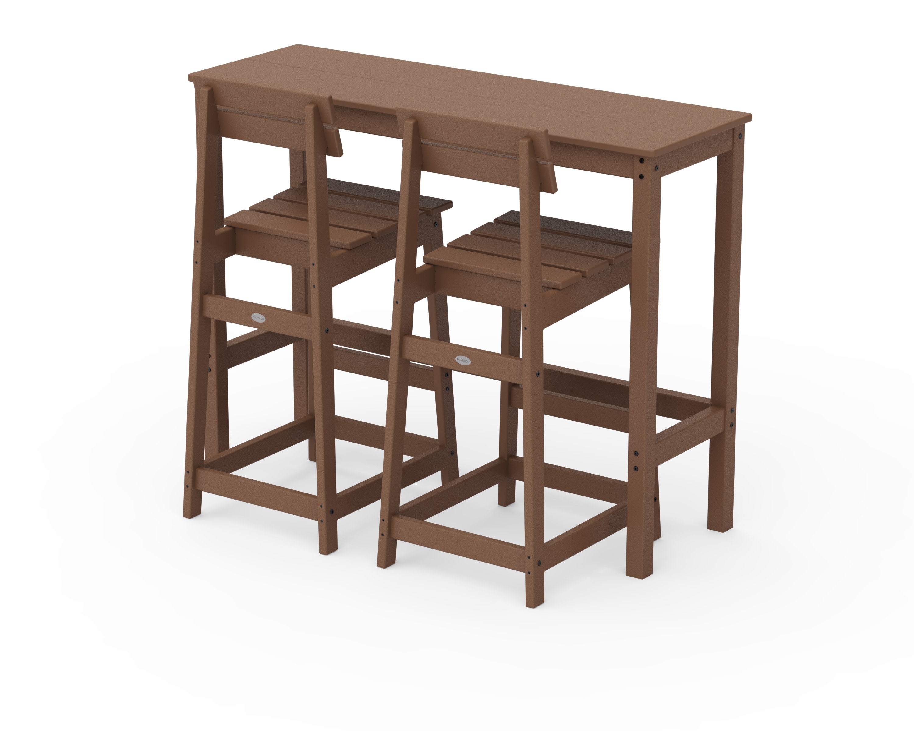 Modern Studio Plaza Bar Chair 3-Piece Balcony Set in Teak