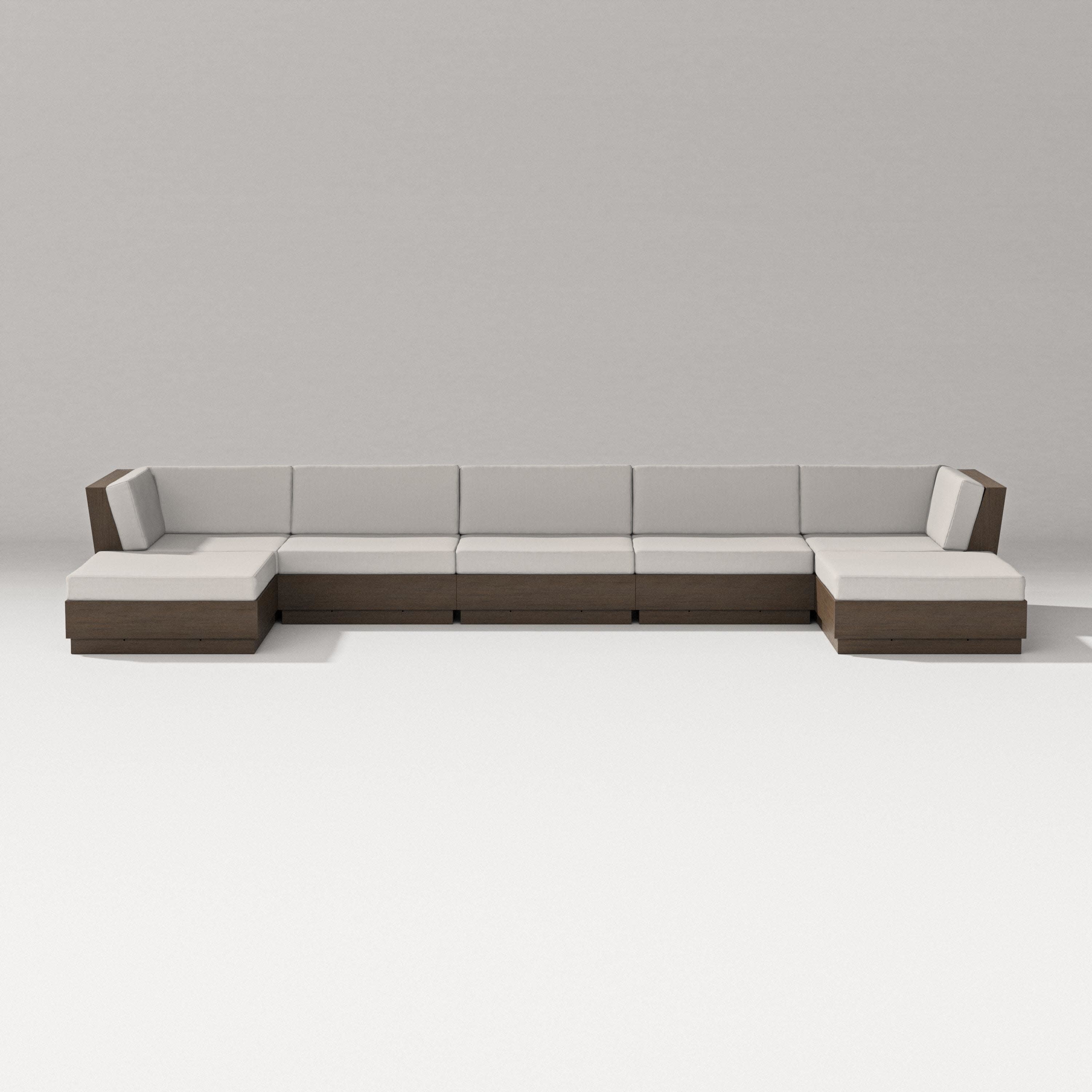 Elevate 7-Piece Double Chaise Sectional in Kona / Cast Ash
