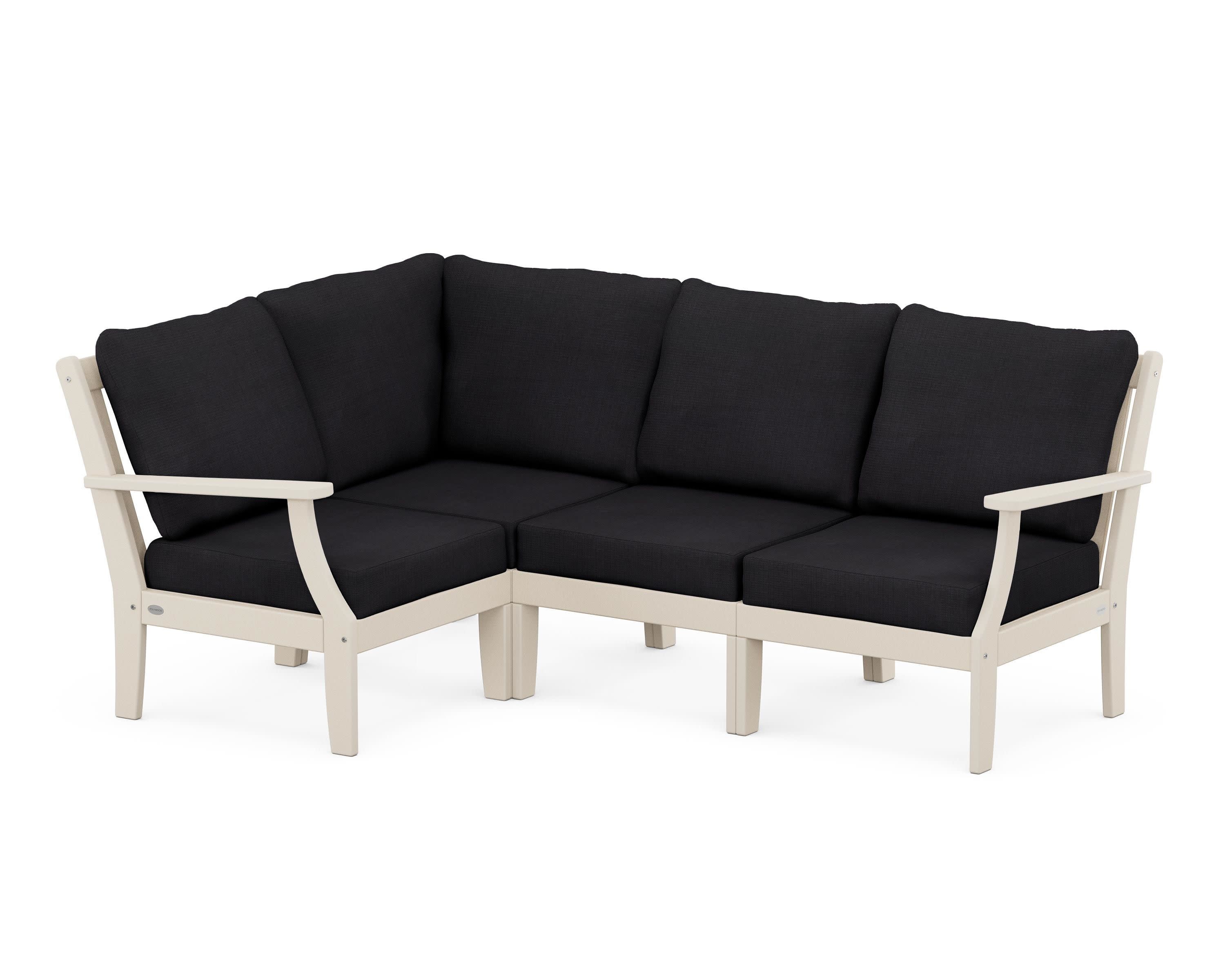 Braxton Modular 4-Piece Deep Seating Set in Sand / Midnight Linen