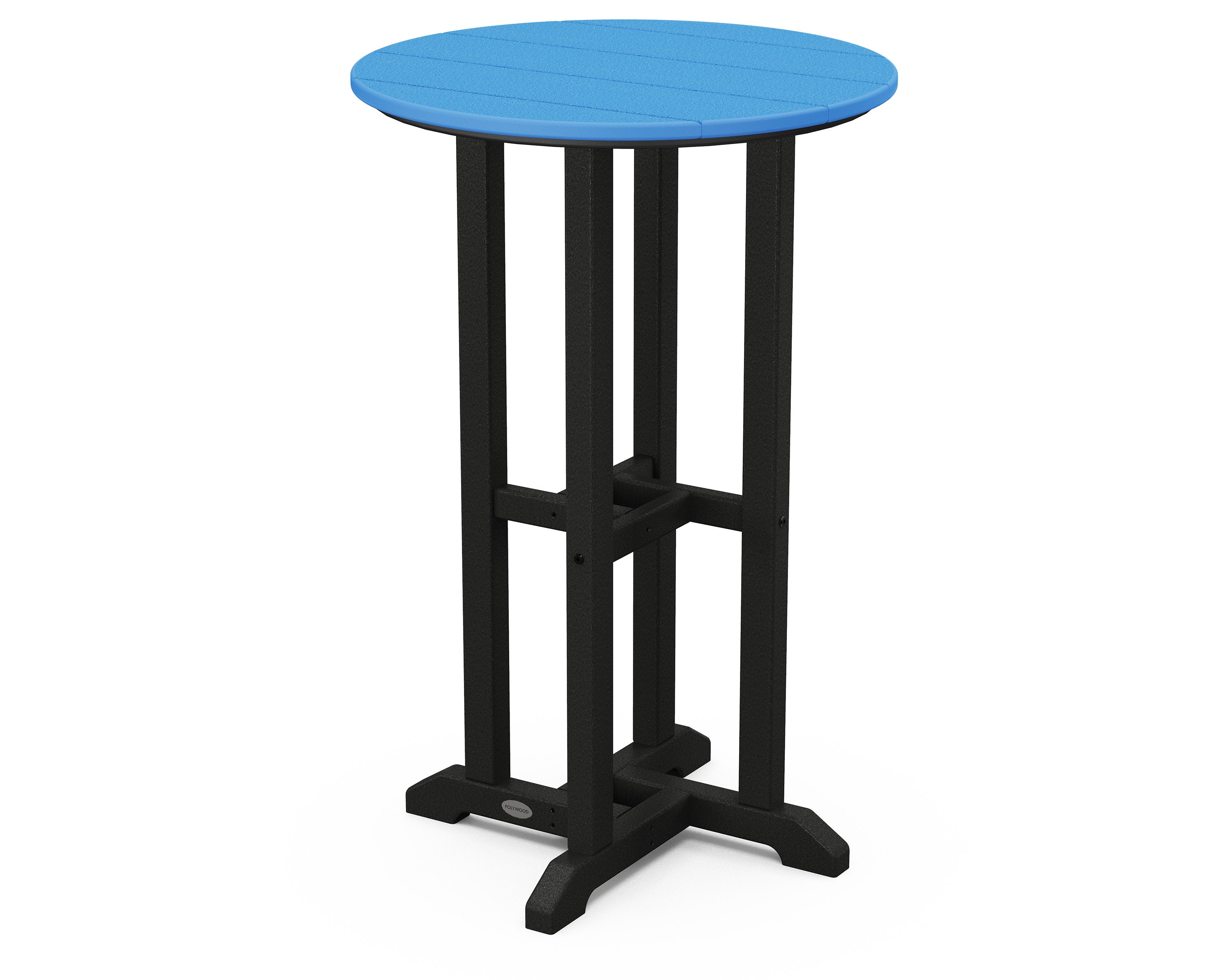 Contempo 24" Round Counter Table in Black / Pacific Blue