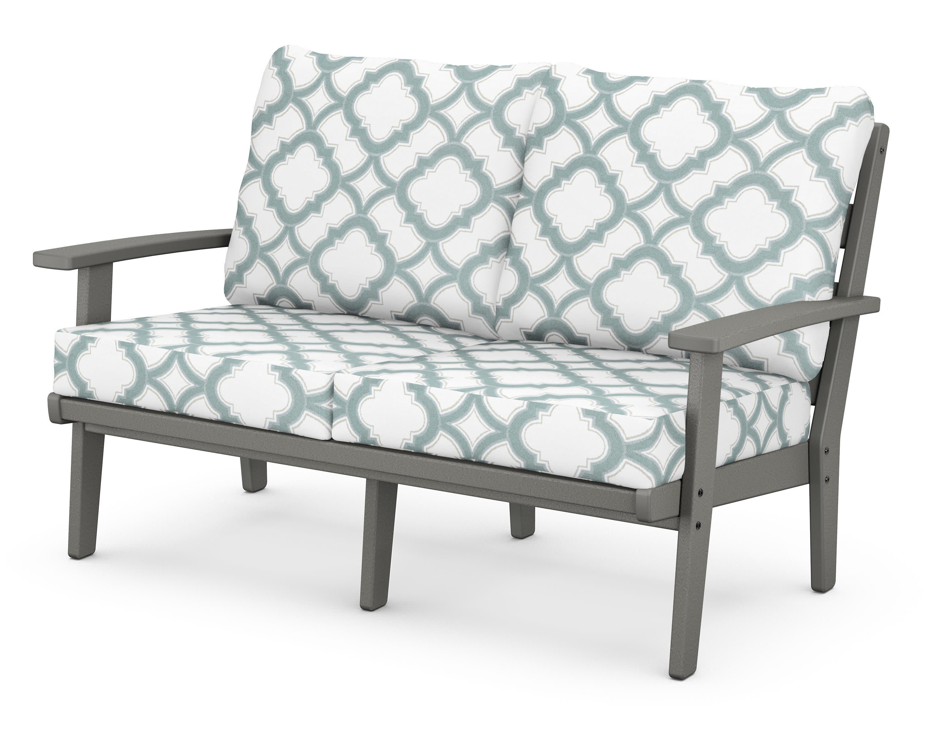 Grant Park Deep Seating Loveseat in Slate Grey / Trellis Glacier Spa
