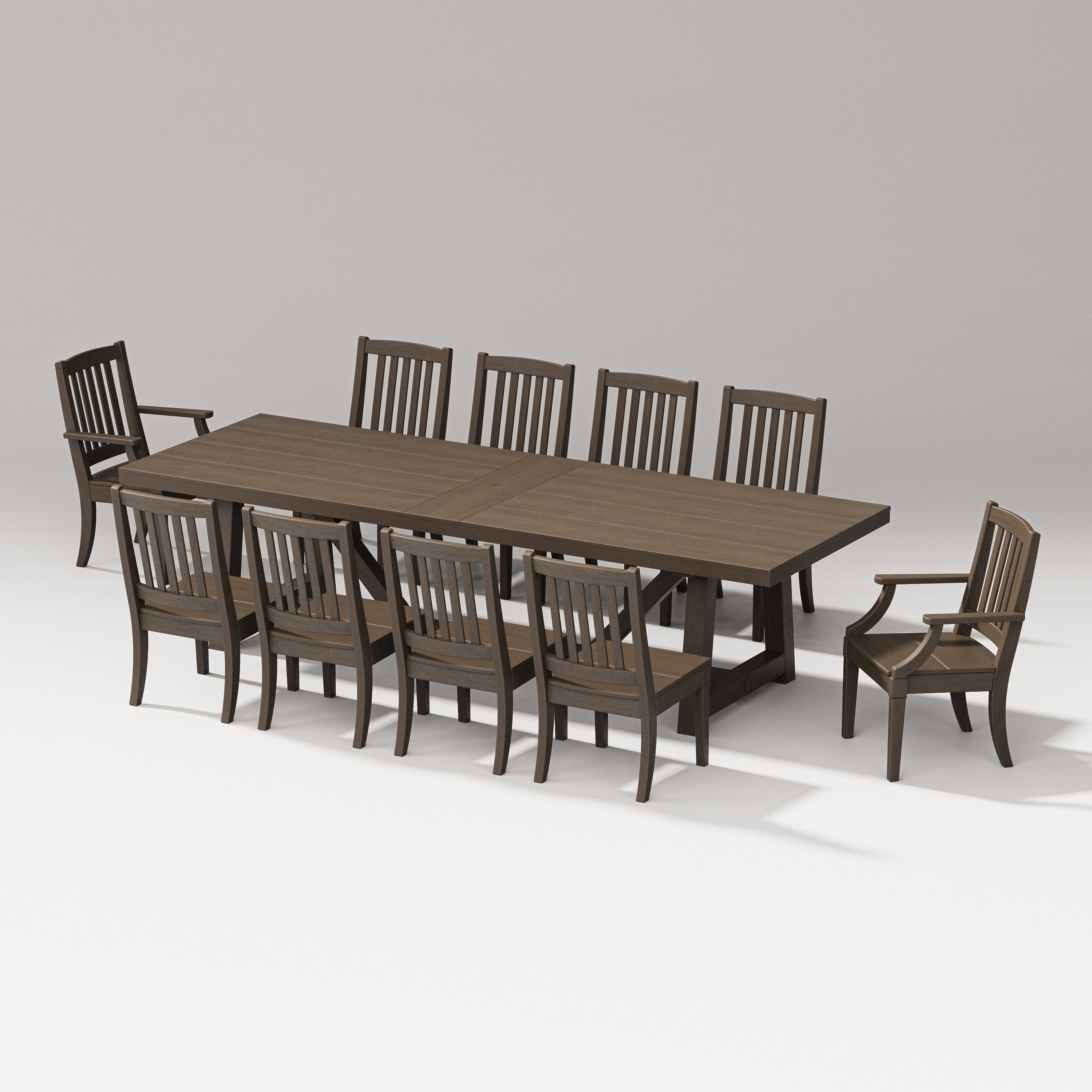 Estate 11-Piece A-Frame Table Dining Set in Kona