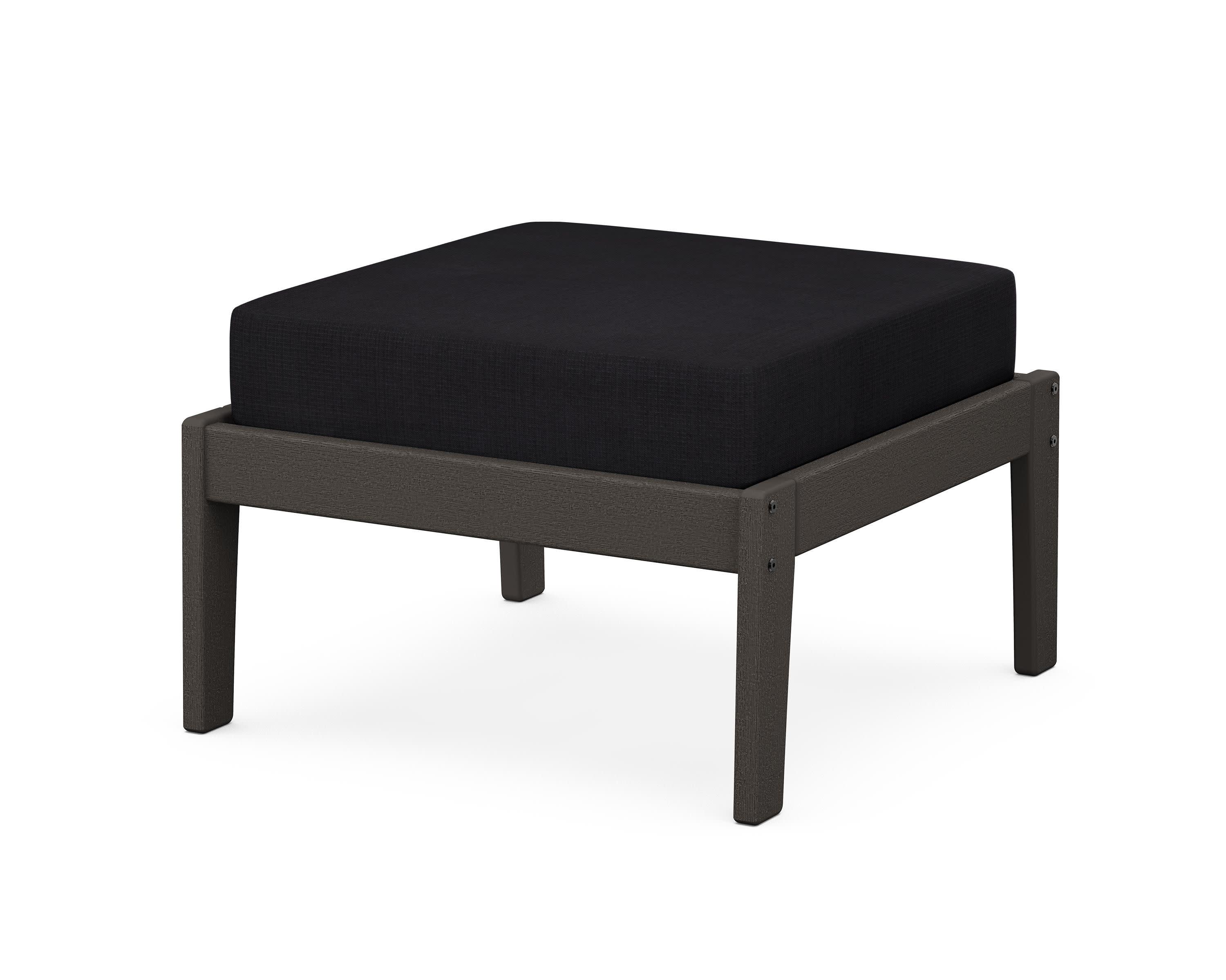 Deep Seating Ottoman in Vintage Coffee / Midnight Linen