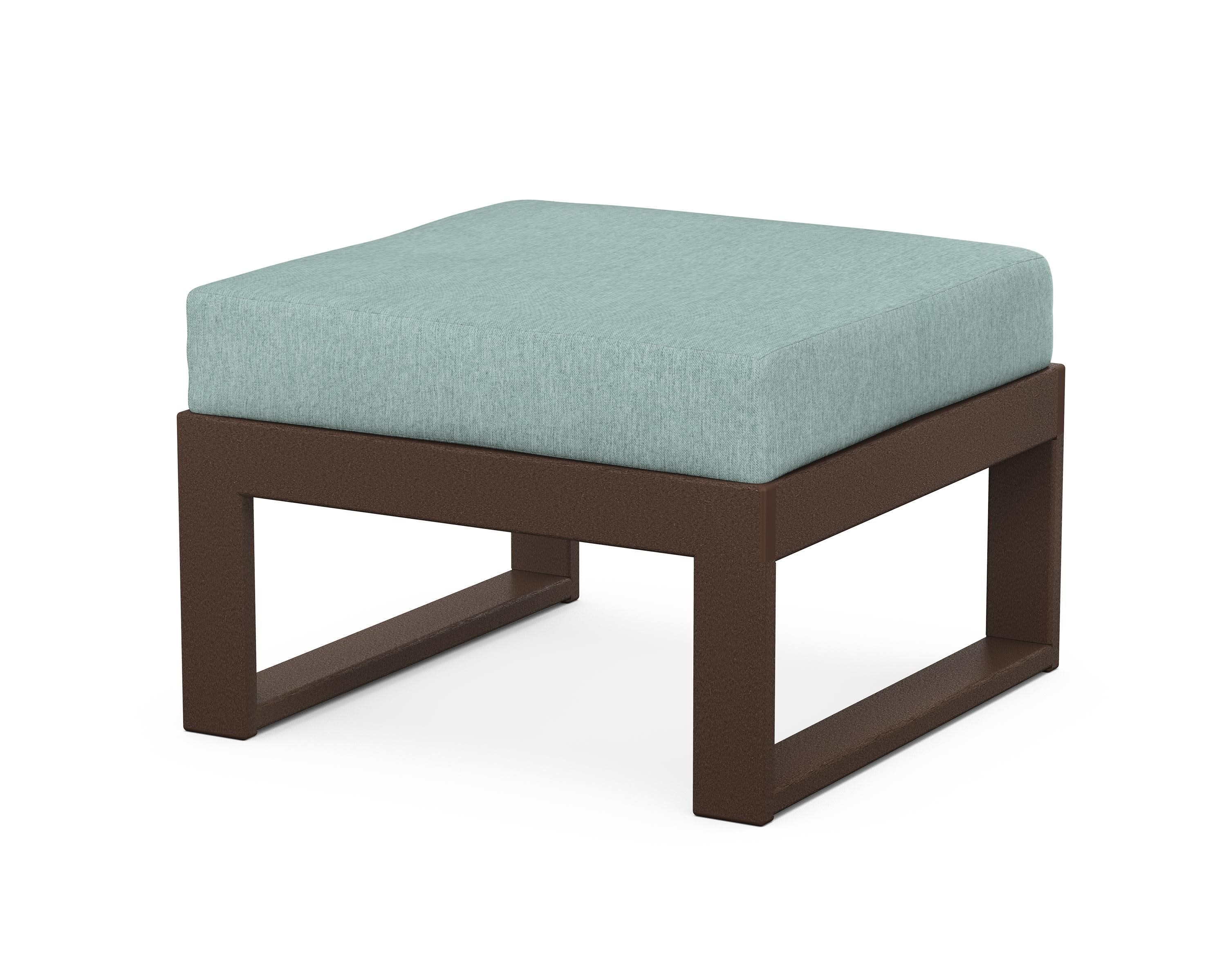 Modular Ottoman - Modern in Mahogany / Glacier Spa