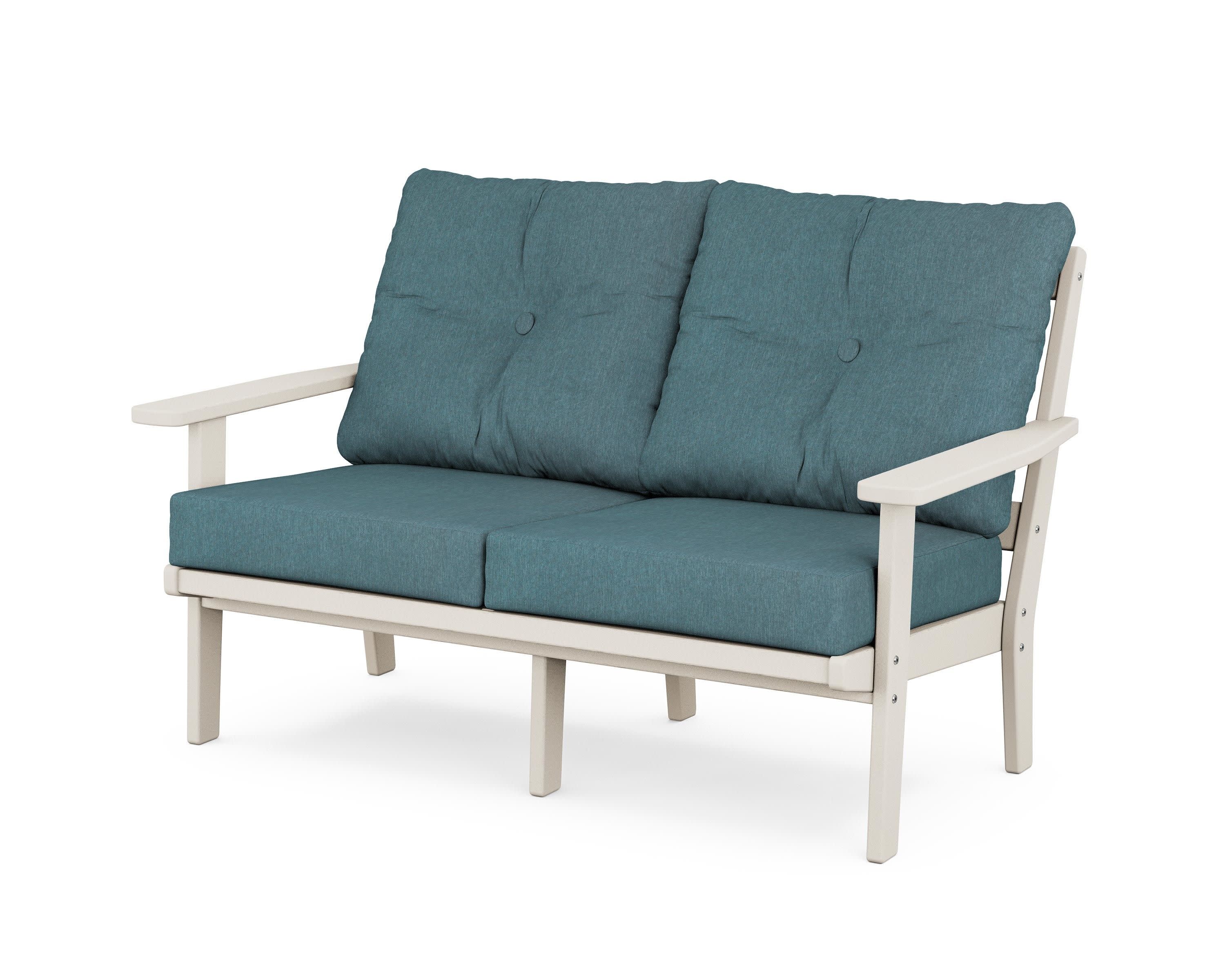 Prairie Deep SeatingLoveseat in Sand / Ocean Teal