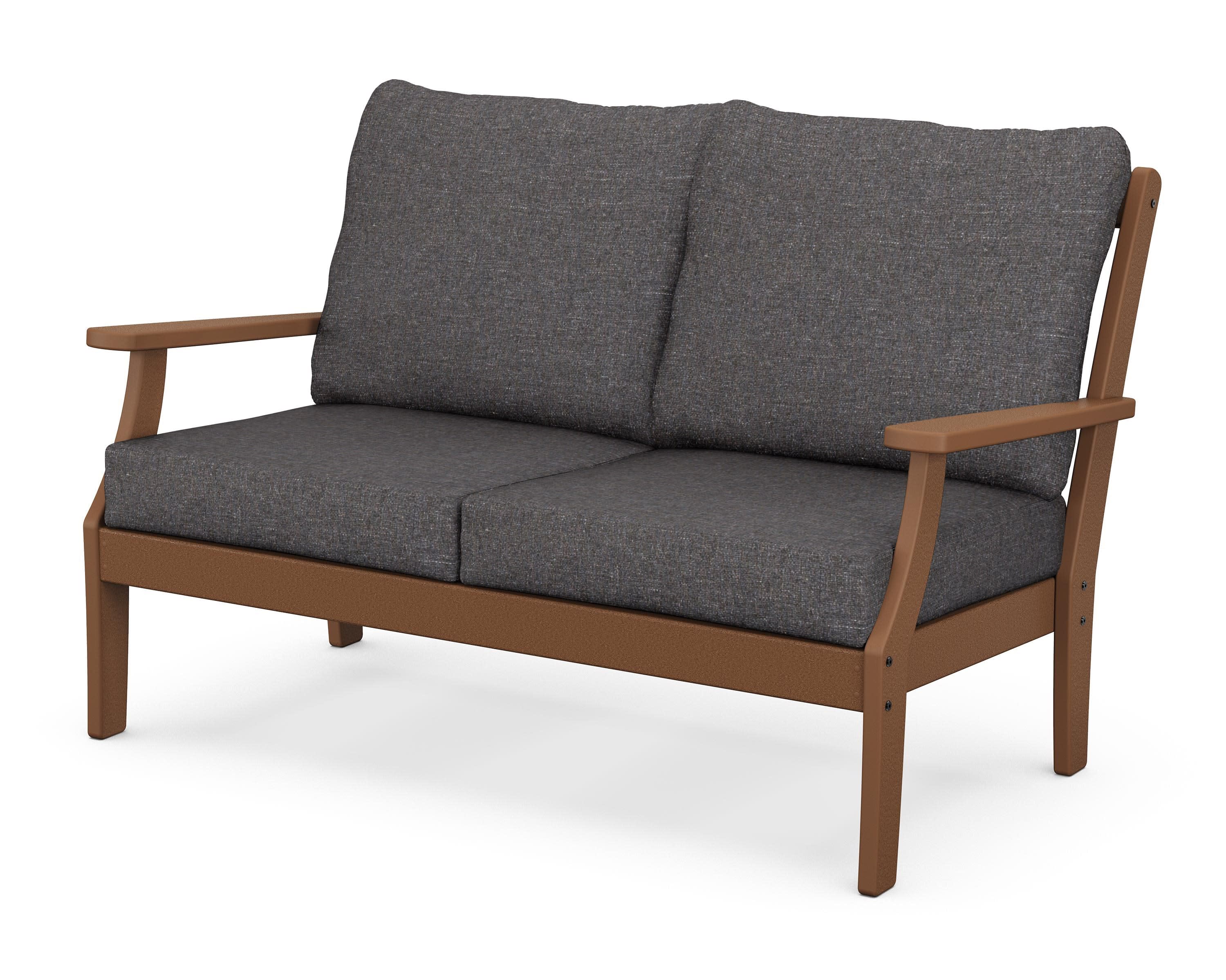 Braxton Deep Seating Loveseat in Teak / Ash Charcoal