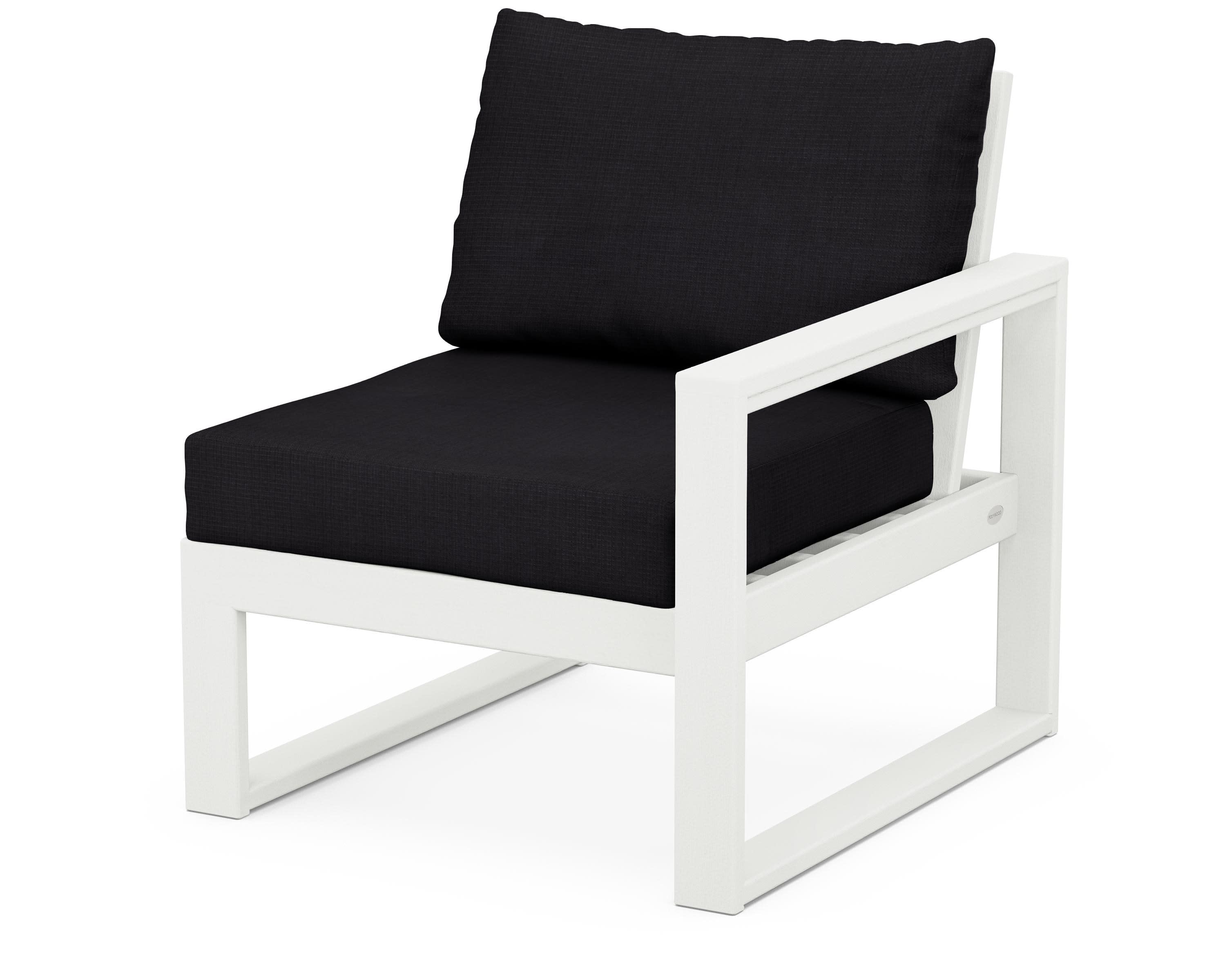 EDGE Modular Right Arm Chair in Vintage White / Midnight Linen