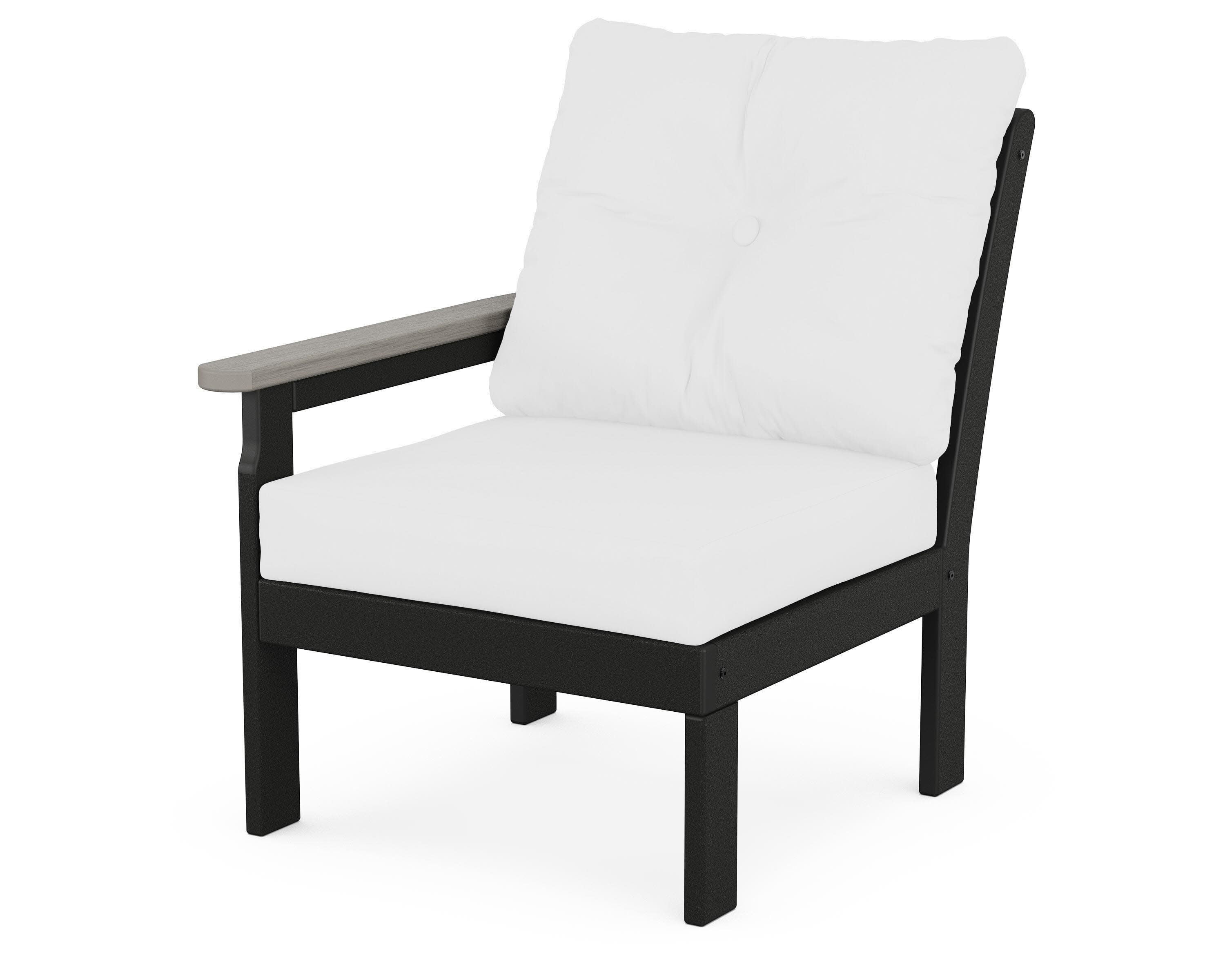 Vineyard Modular Left Arm Chair in Black / Driftwood / Natural