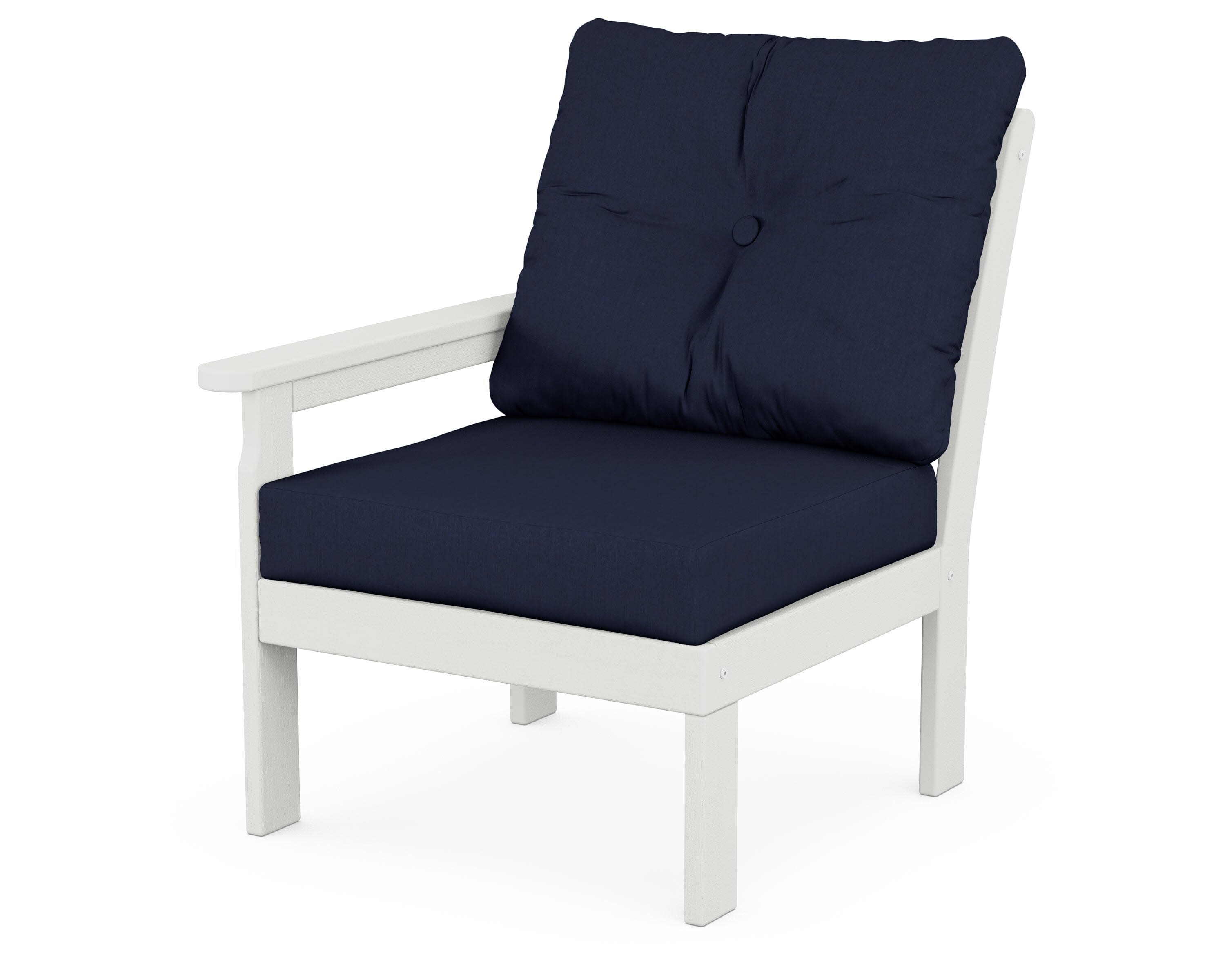 Vineyard Modular Left Arm Chair in Vintage White / Spectrum Indigo
