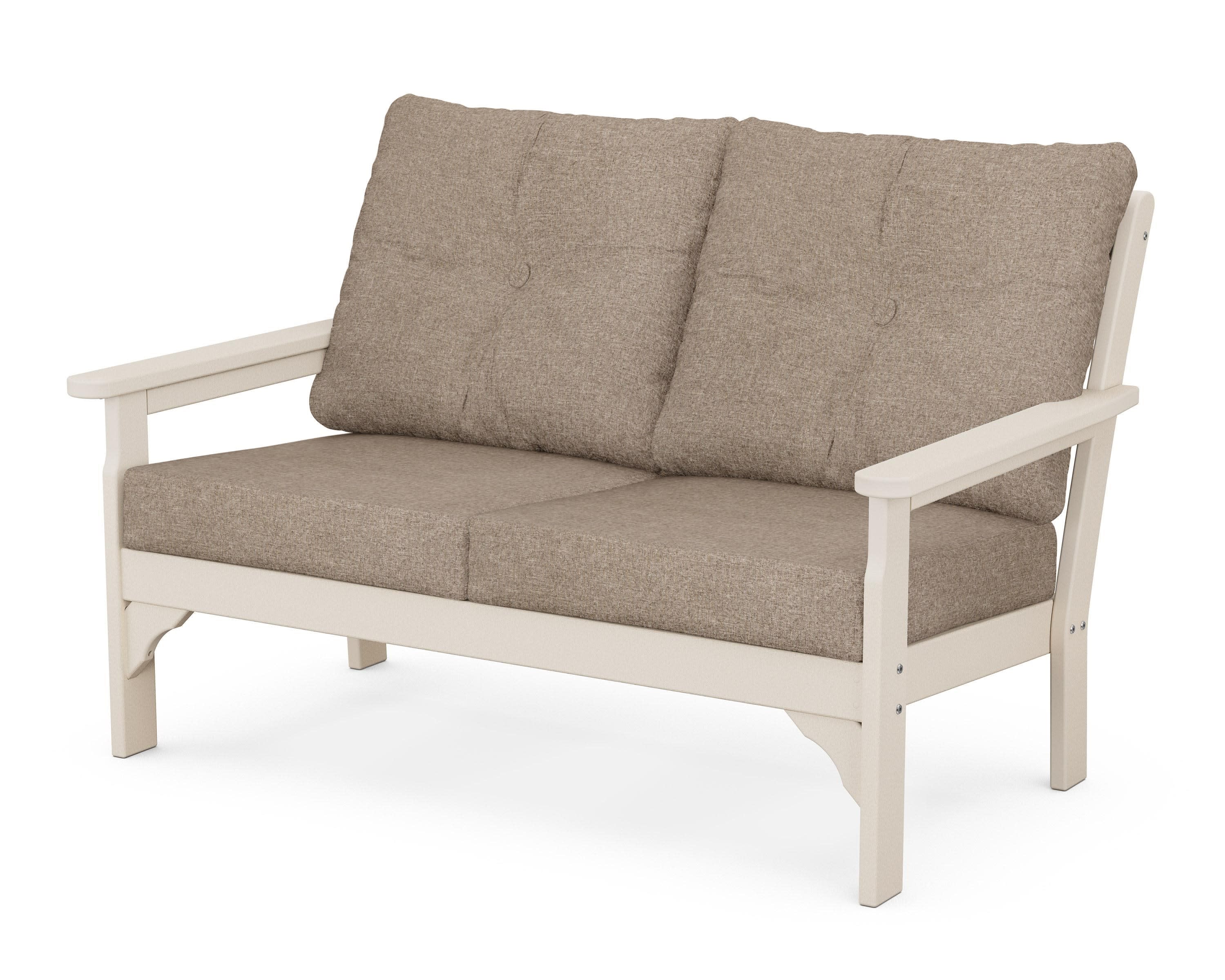 Vineyard Deep Seating Loveseat in Sand / Spiced Burlap