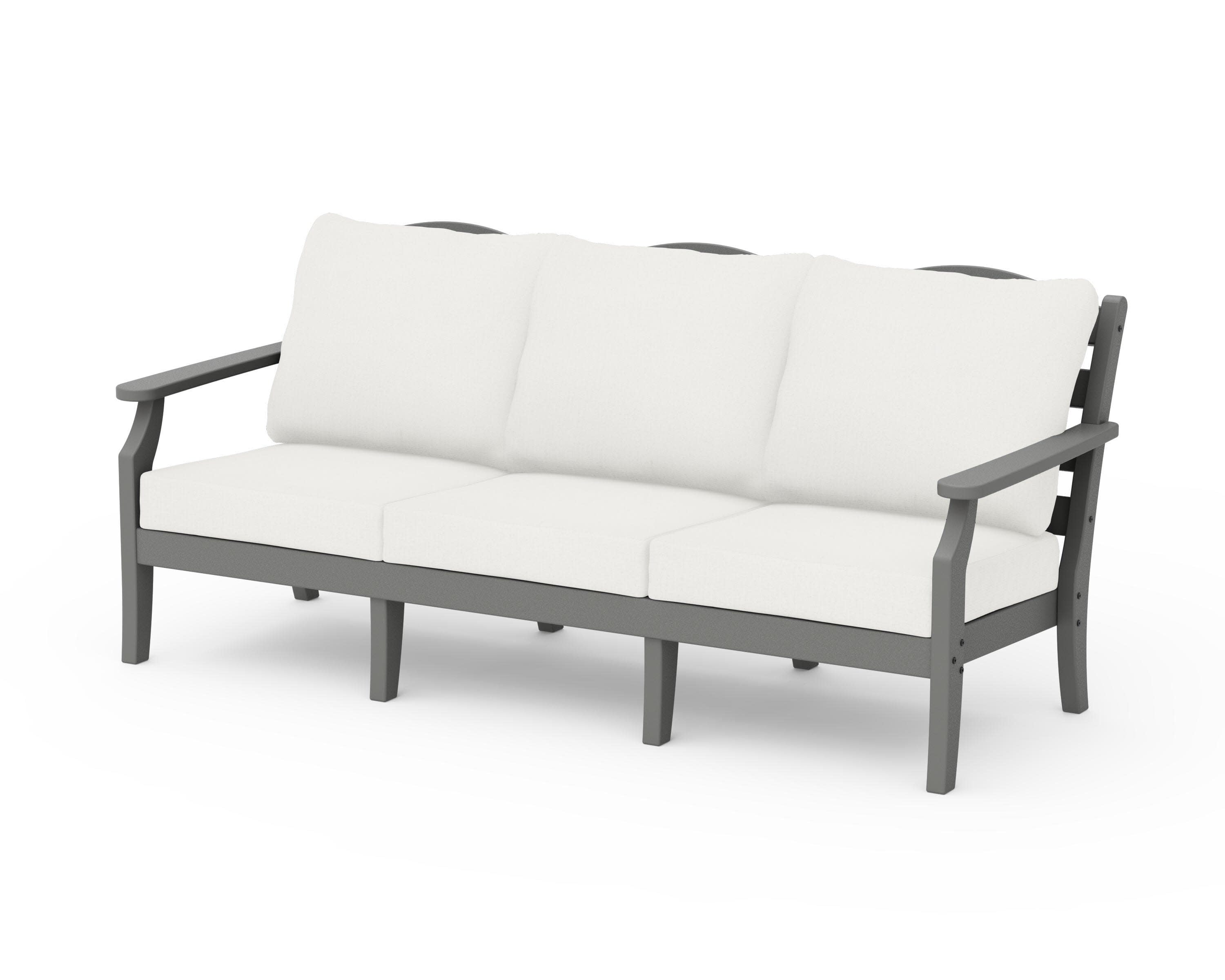 Savannah Deep Seating Sofa in Slate Grey / Natural Linen