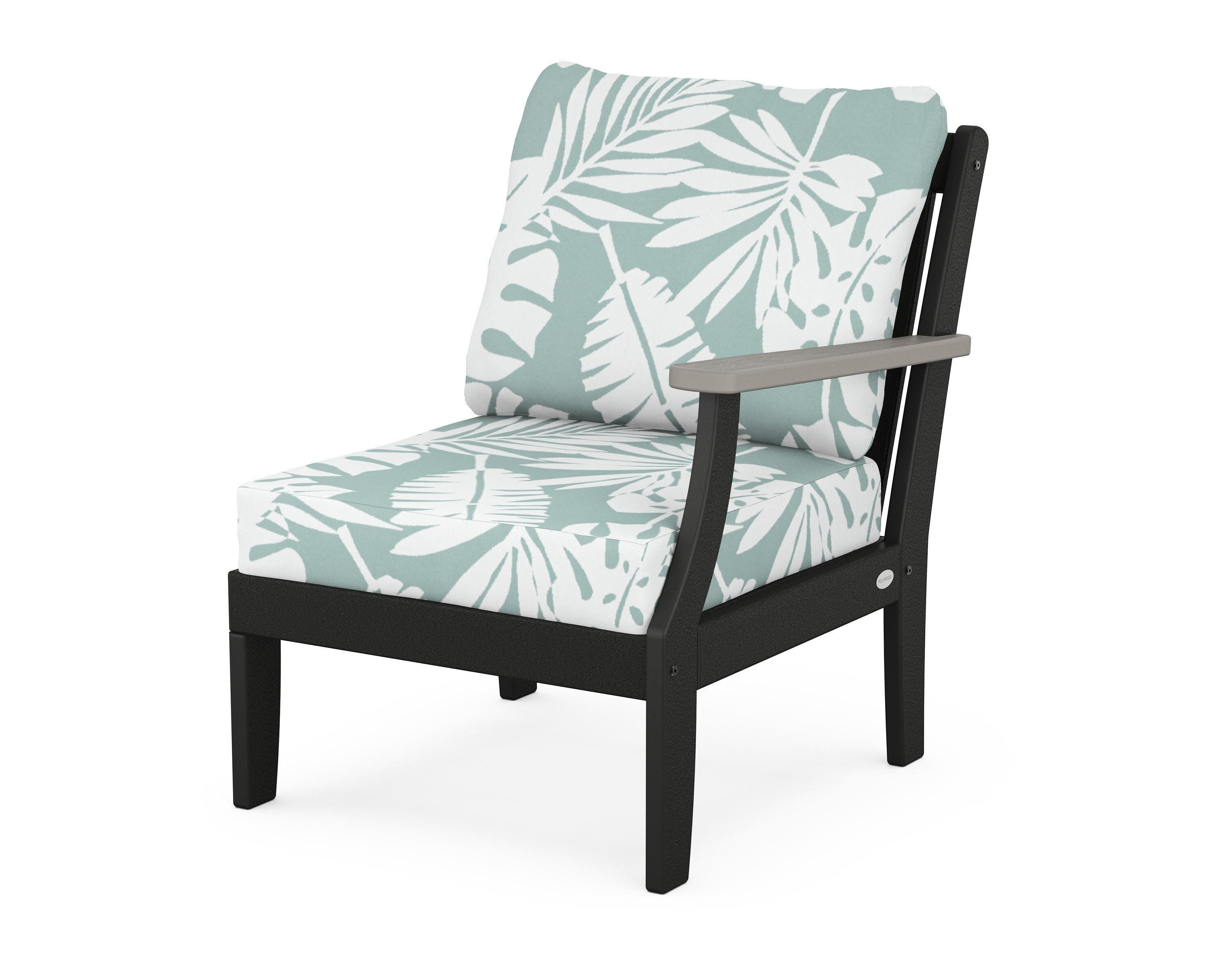 Braxton Modular Right Arm Chair in Black / Driftwood / Leaf Glacier Spa