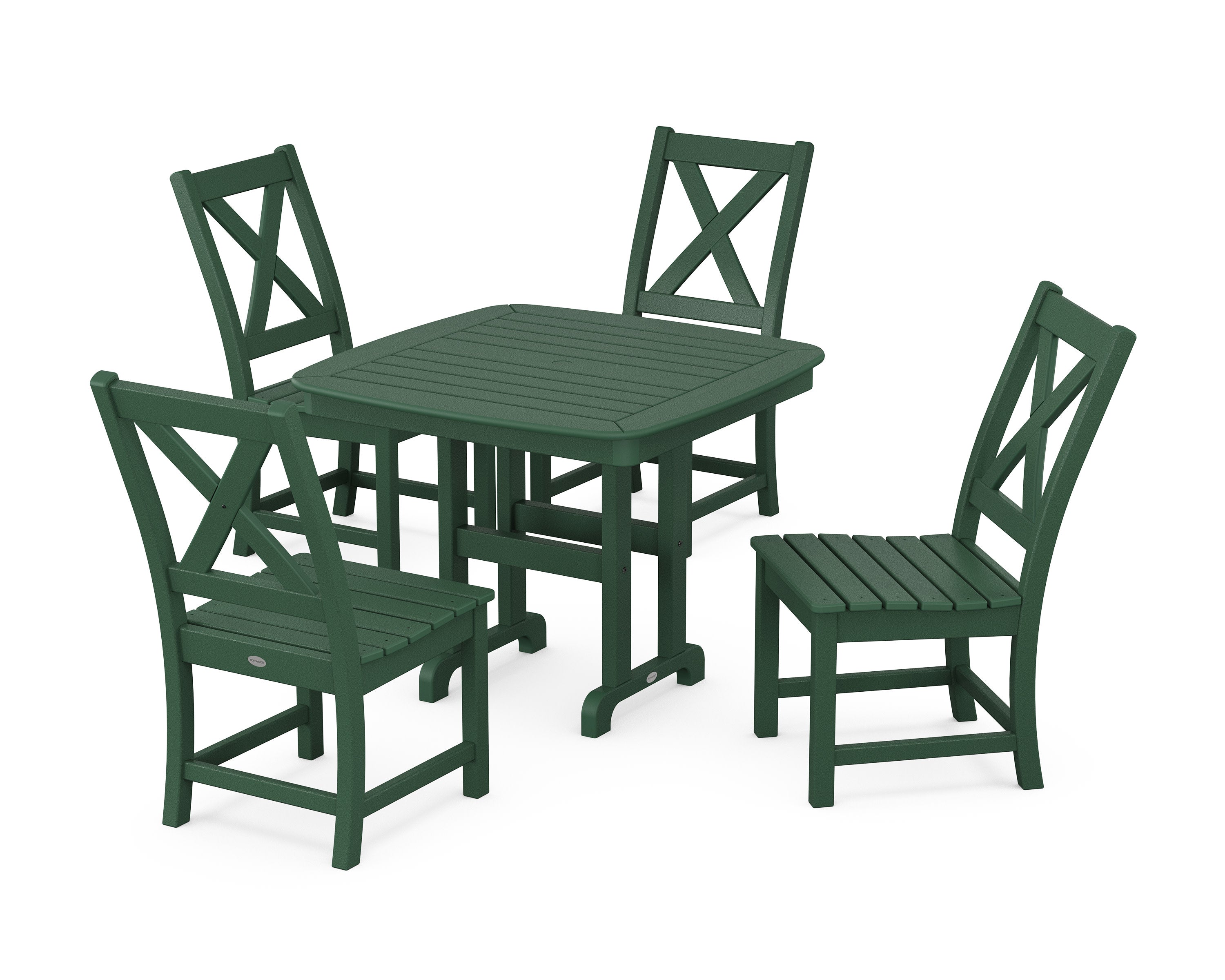 Braxton Side Chair 5-Piece Dining Set in Green