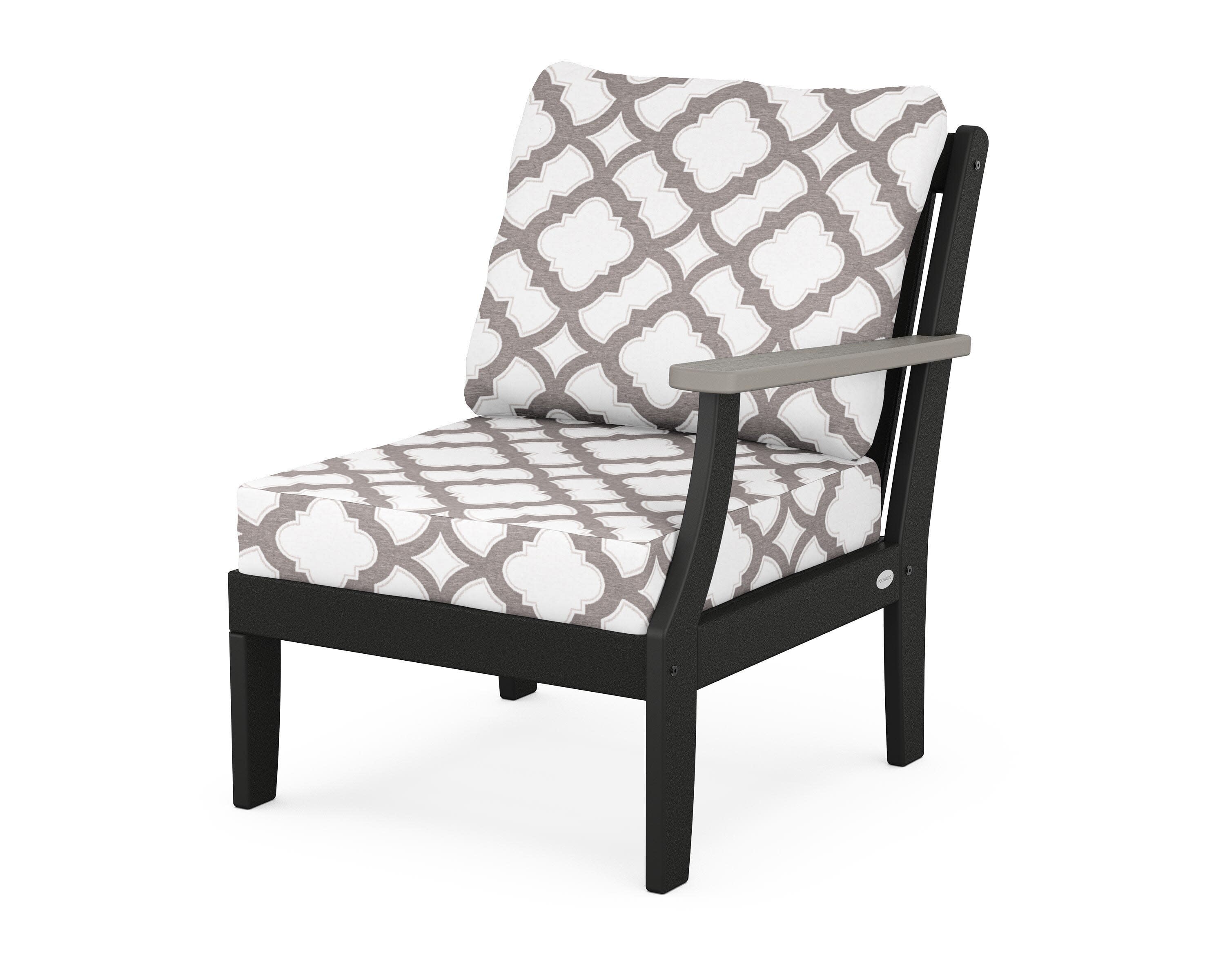 Braxton Modular Right Arm Chair in Black / Driftwood / Trellis Grey Mist