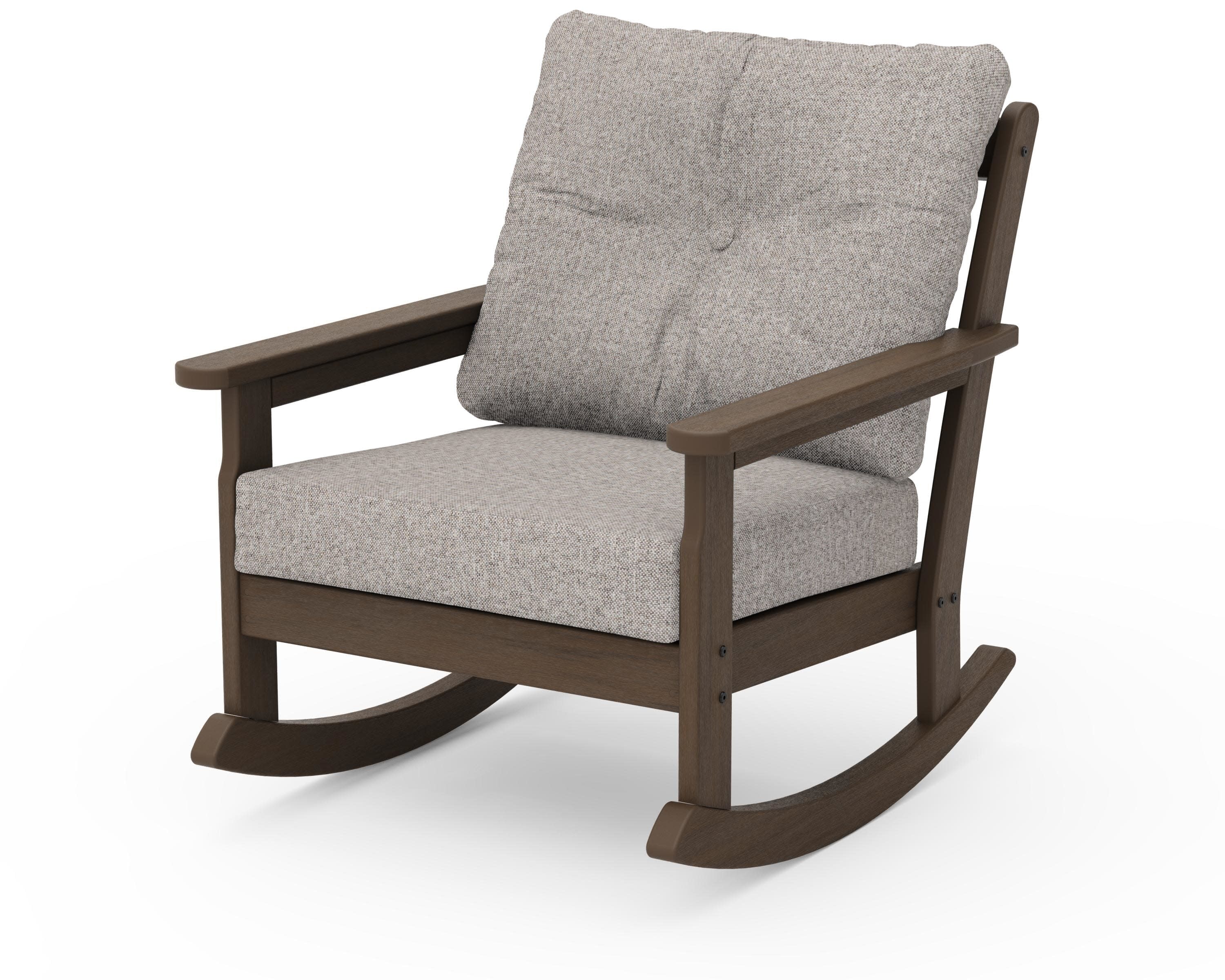 Vineyard Deep Seating Rocking Chair in Kona / Weathered Tweed