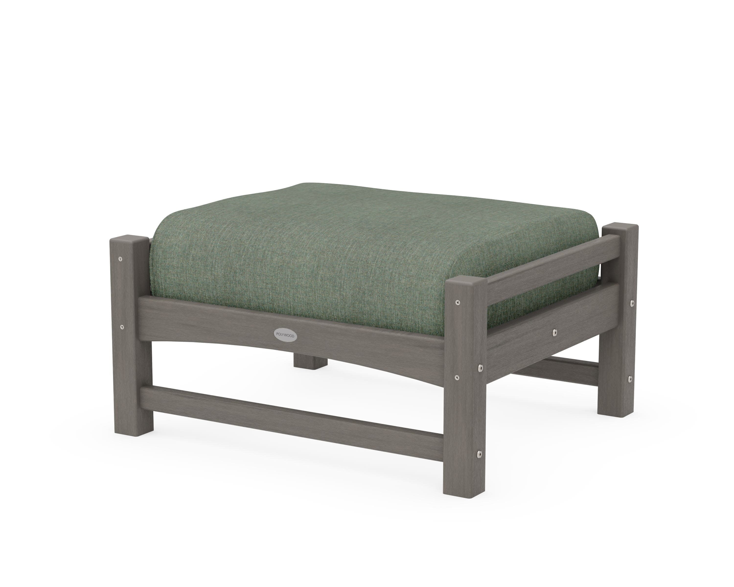 Club Ottoman in Driftwood / Cast Sage