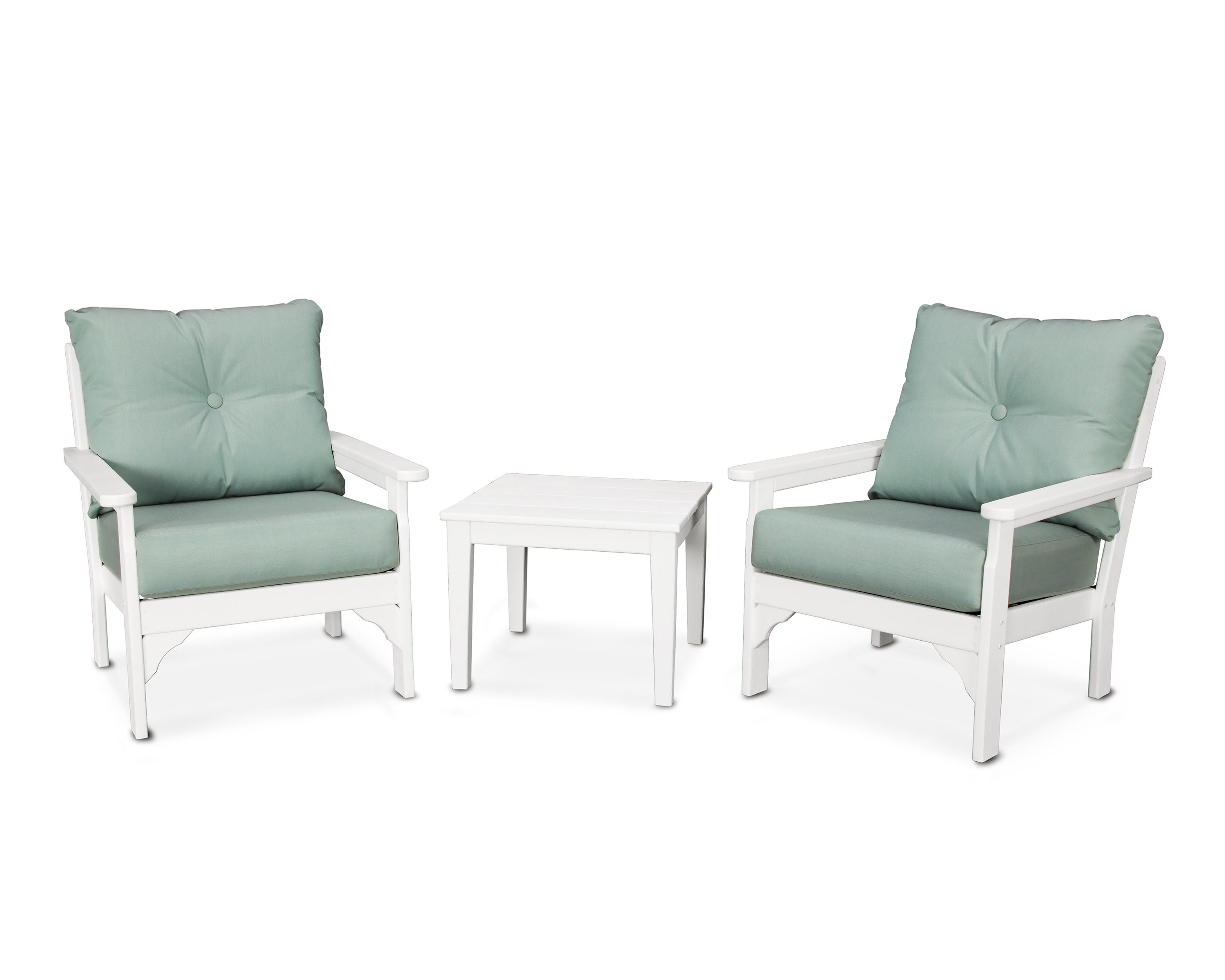 Vineyard 3-Piece Deep Seating Set in White / Spa