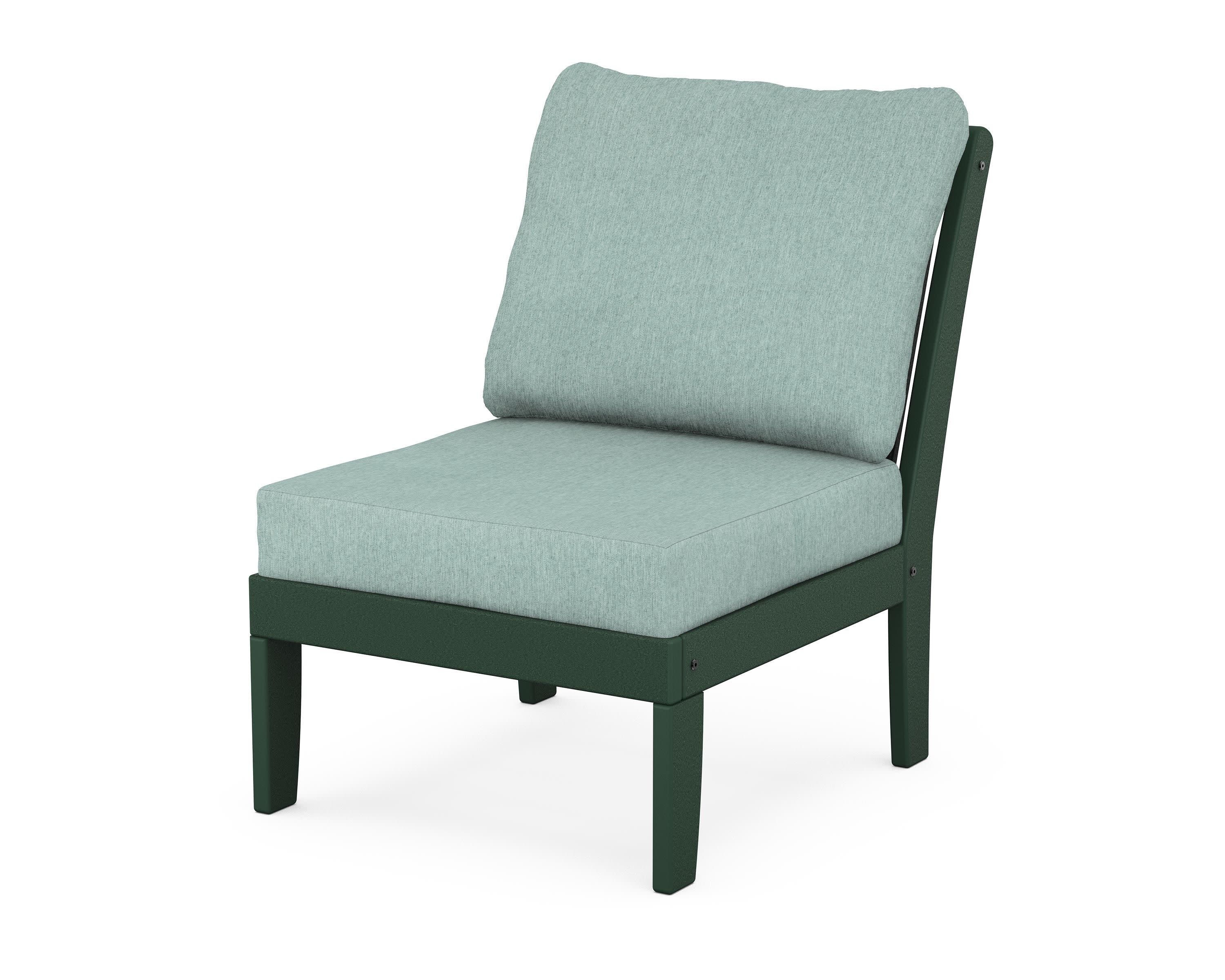 Braxton Modular Armless Chair in Green / Glacier Spa