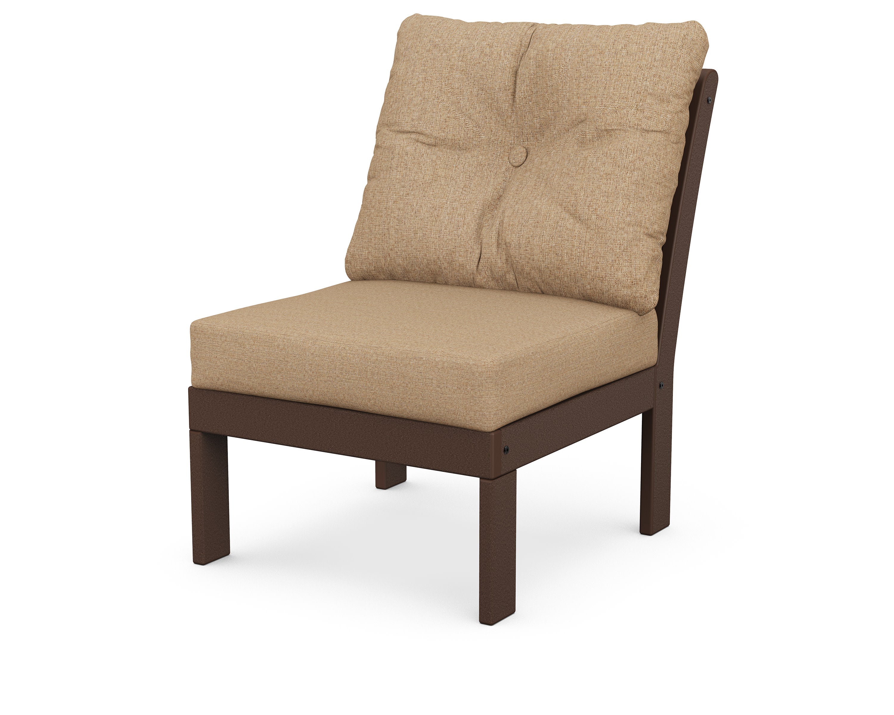Vineyard Modular Armless Chair in Mahogany / Sesame
