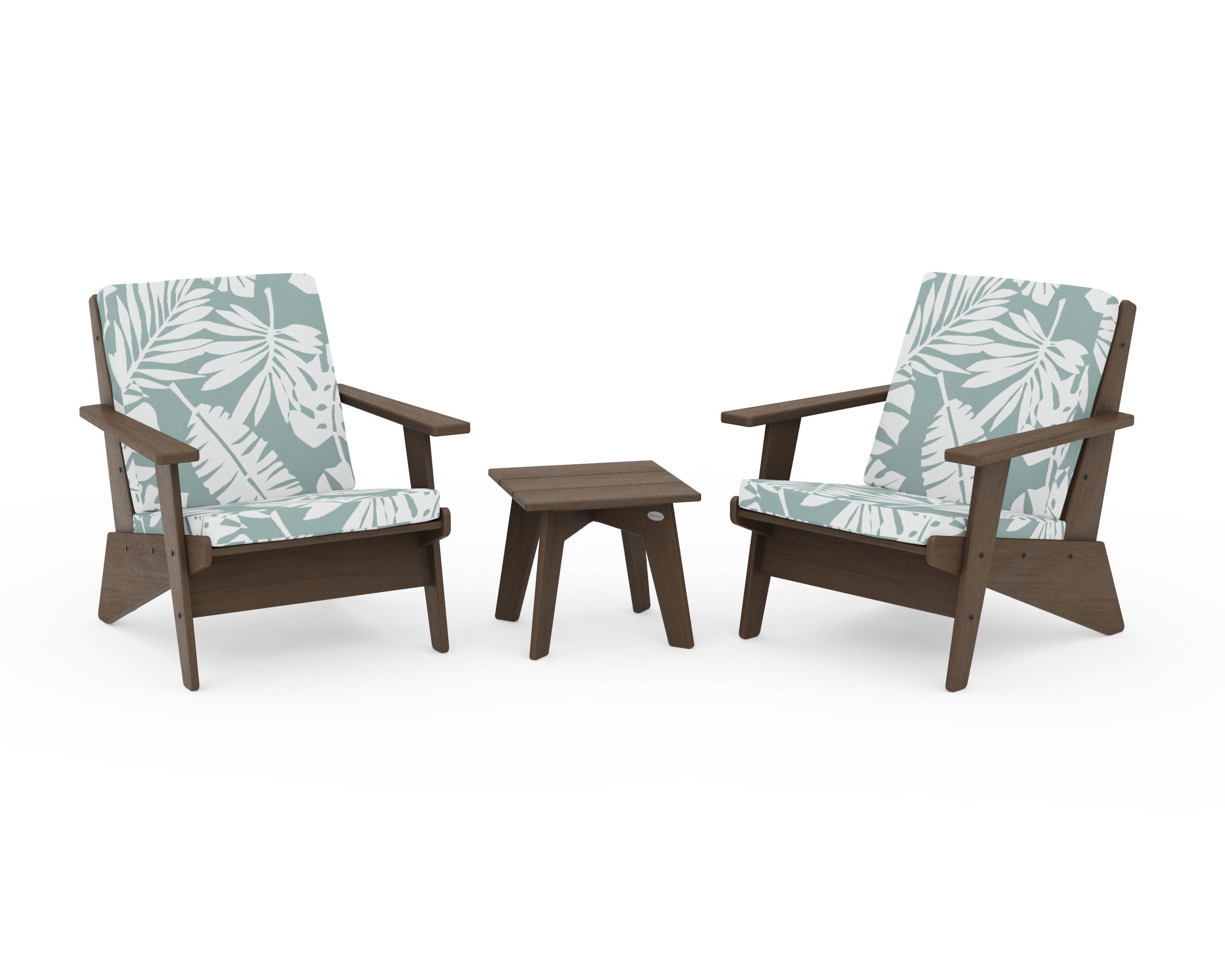 Riviera Modern Lounge 3-Piece Set in Kona / Leaf Glacier Spa