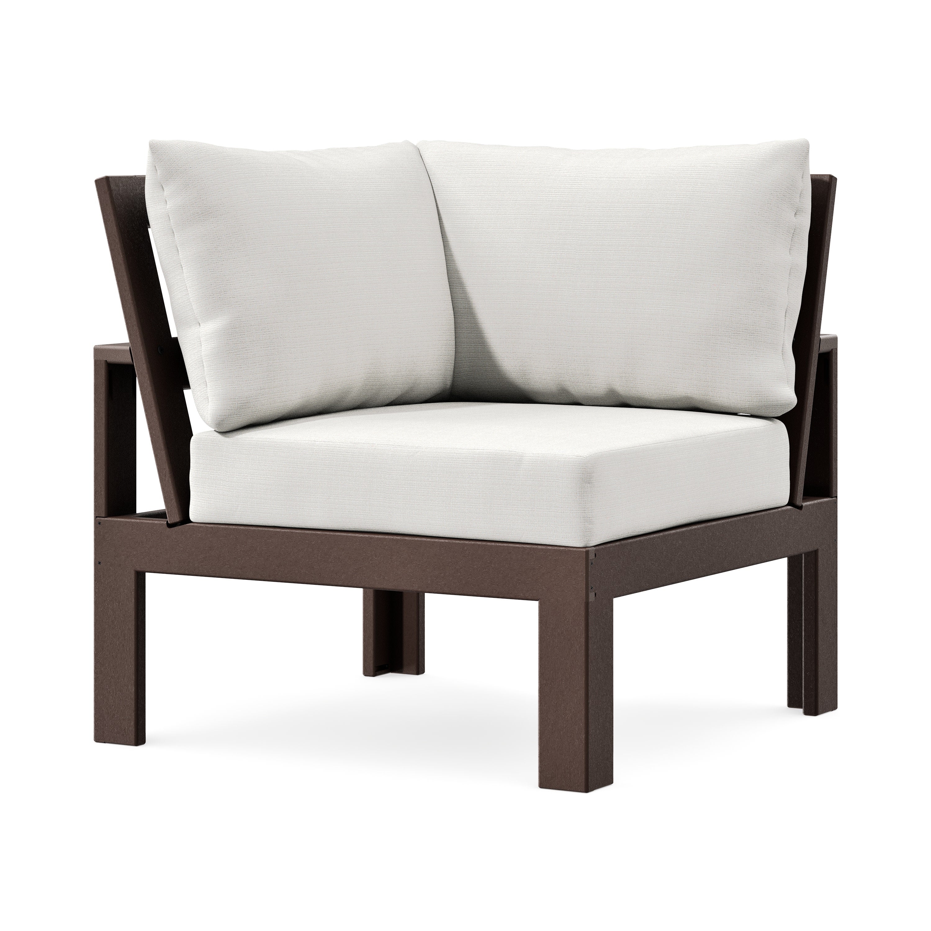 Modular Corner Chair in Mahogany / Natural Linen