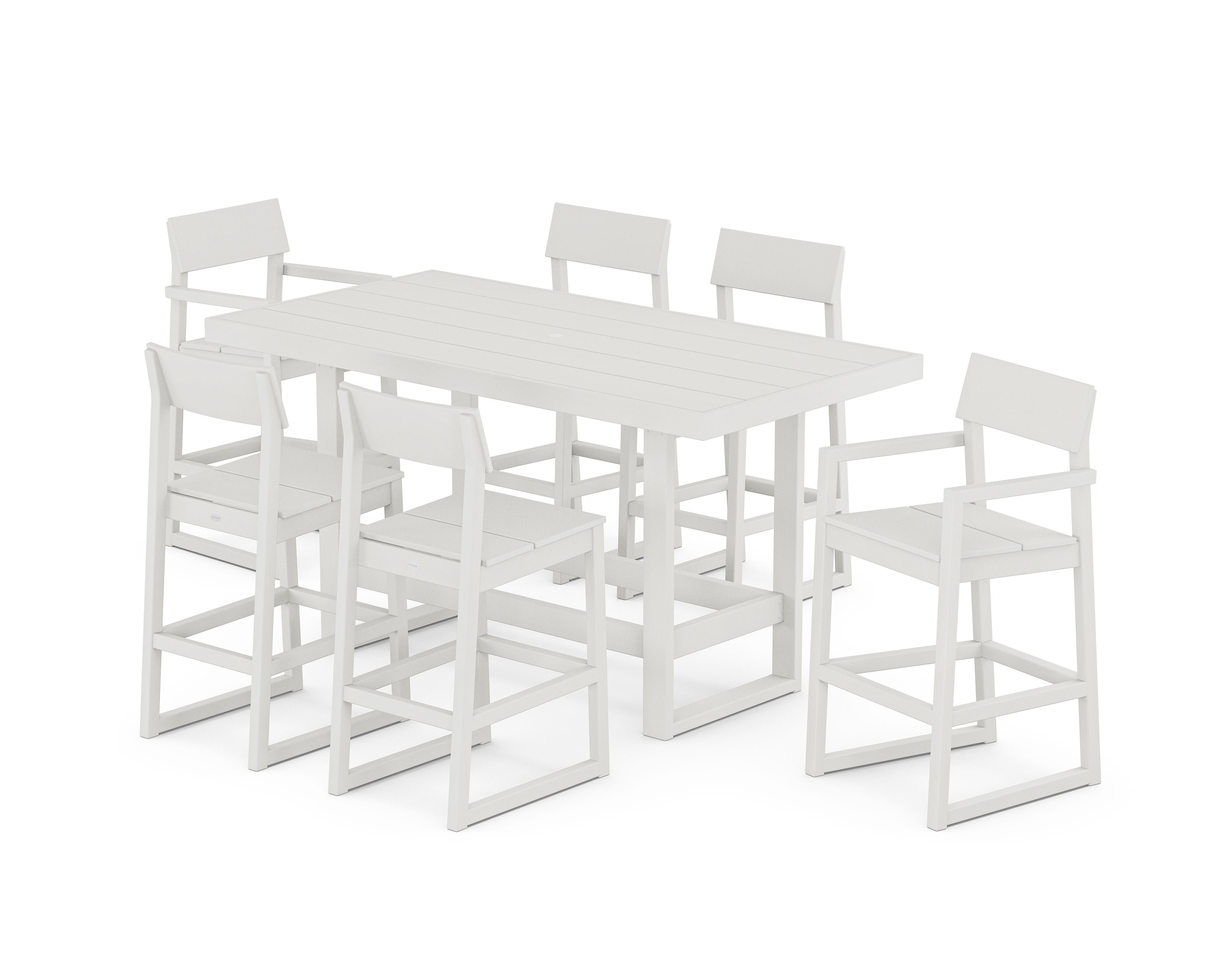 EDGE 7-Piece Bar Table Set in Vintage White