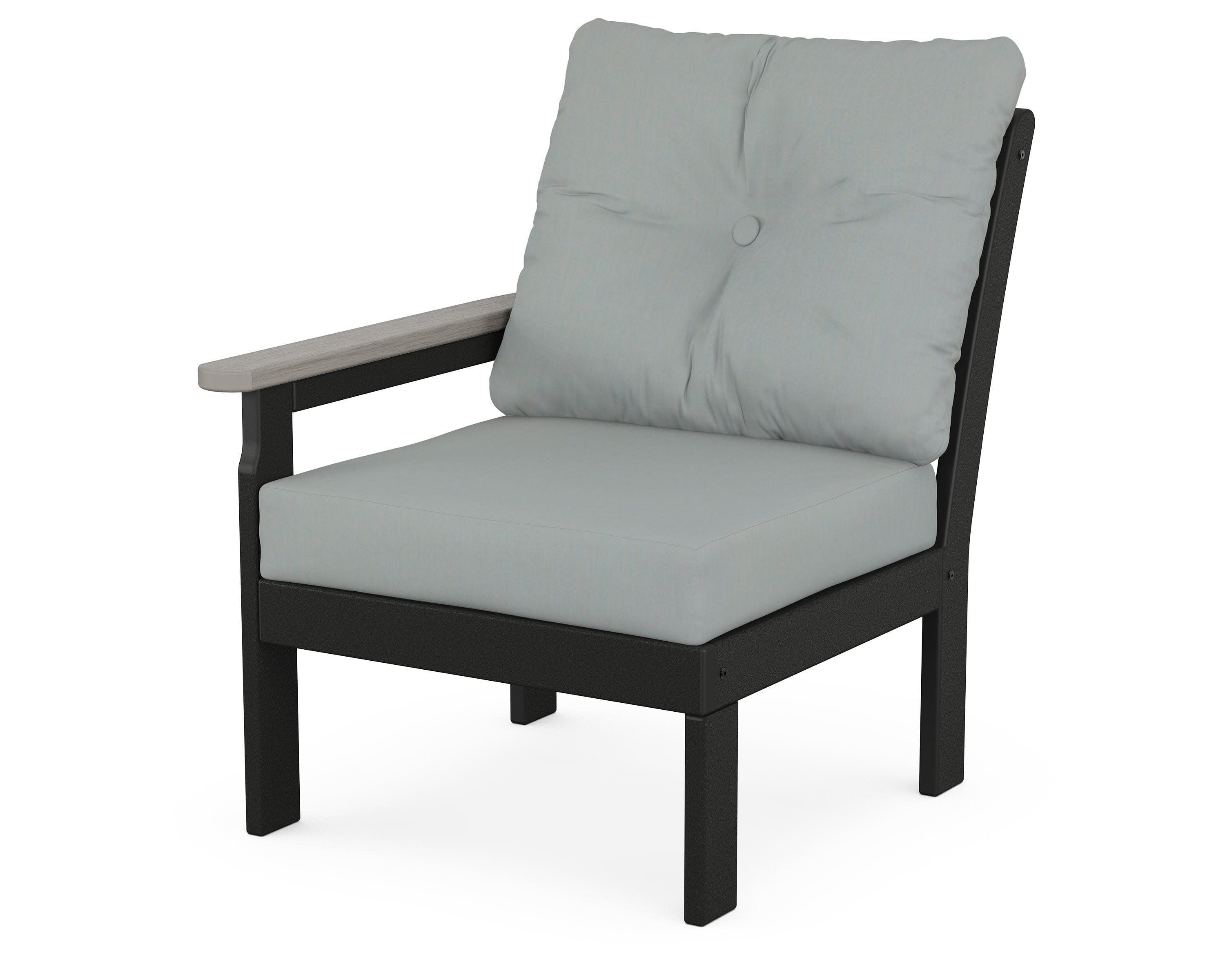 Vineyard Modular Left Arm Chair in Black / Driftwood / Spa