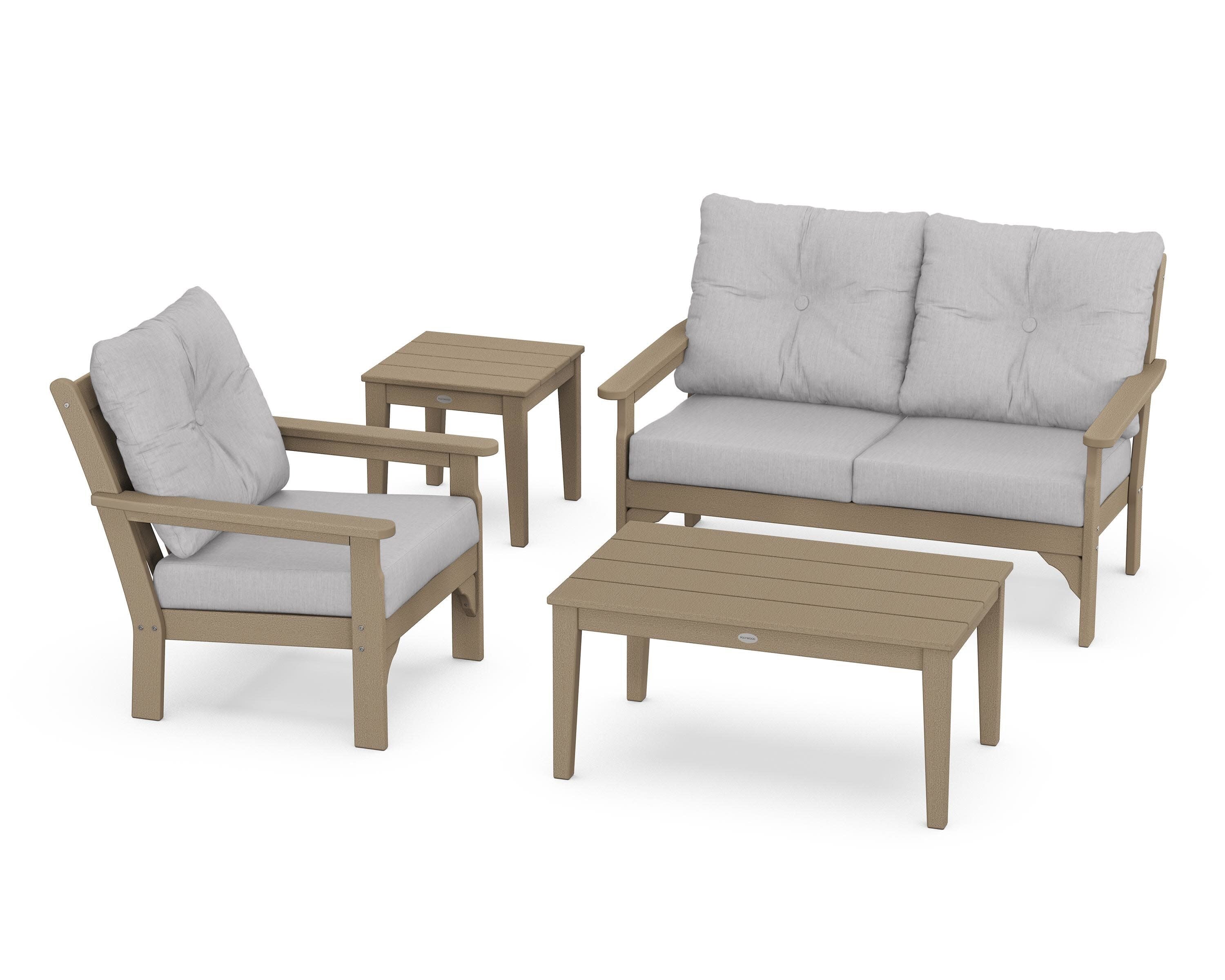 Vineyard 4-Piece Deep Seating Set in Vintage Sahara / Granite