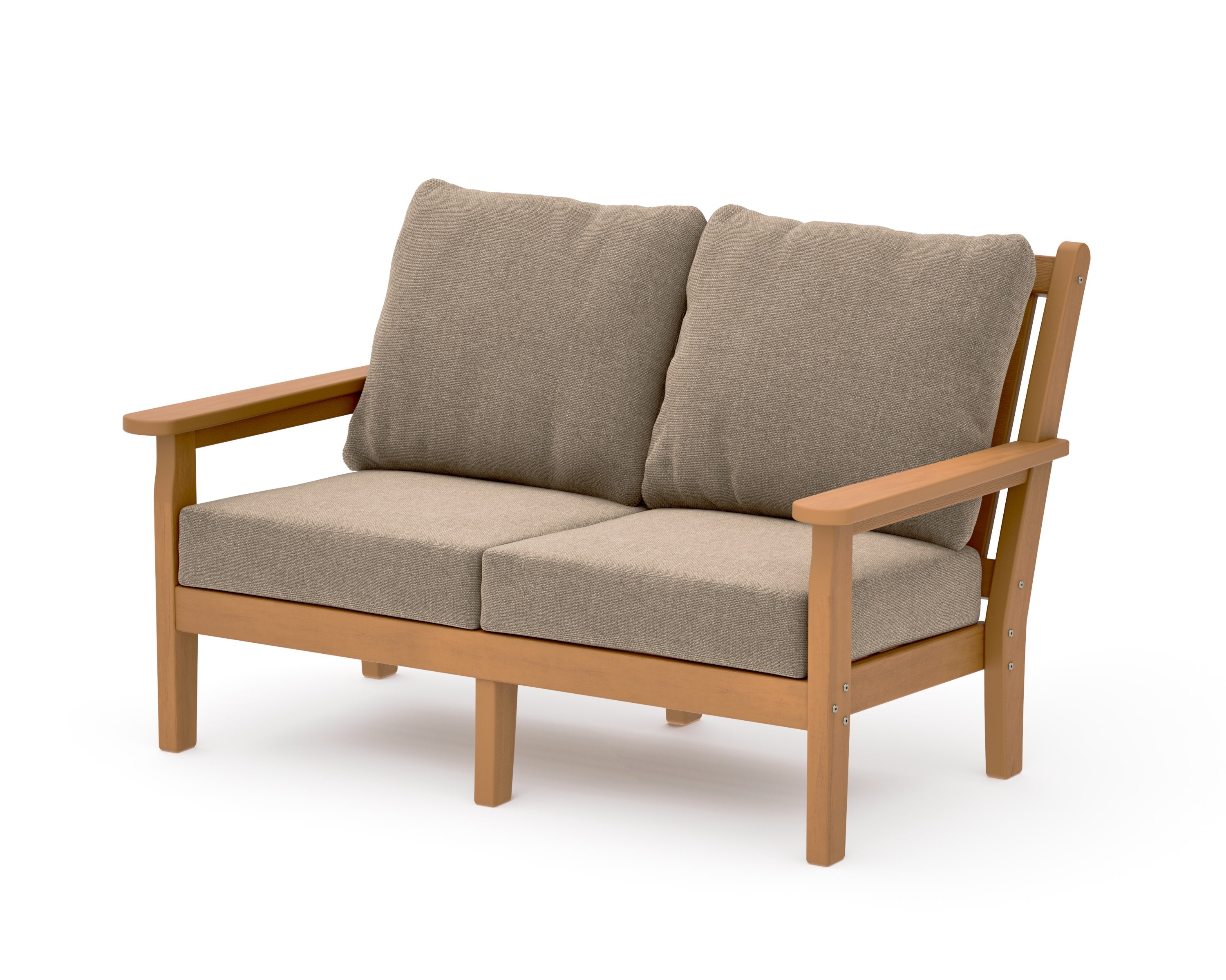 Chippendale Deep Seating Loveseat in Natural / Spiced Burlap