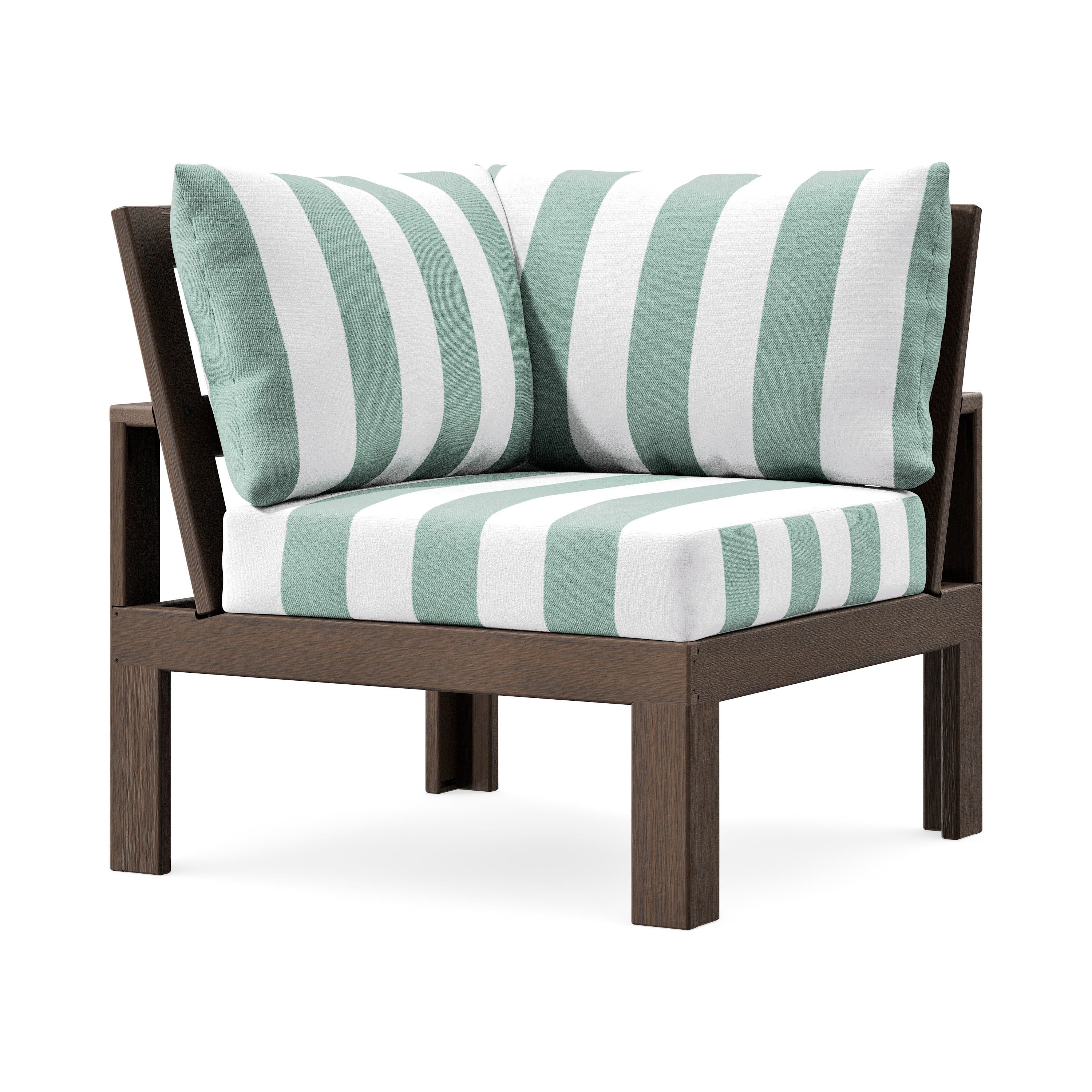 Modular Corner Chair in Kona / Cabana Stripe Glacier Spa
