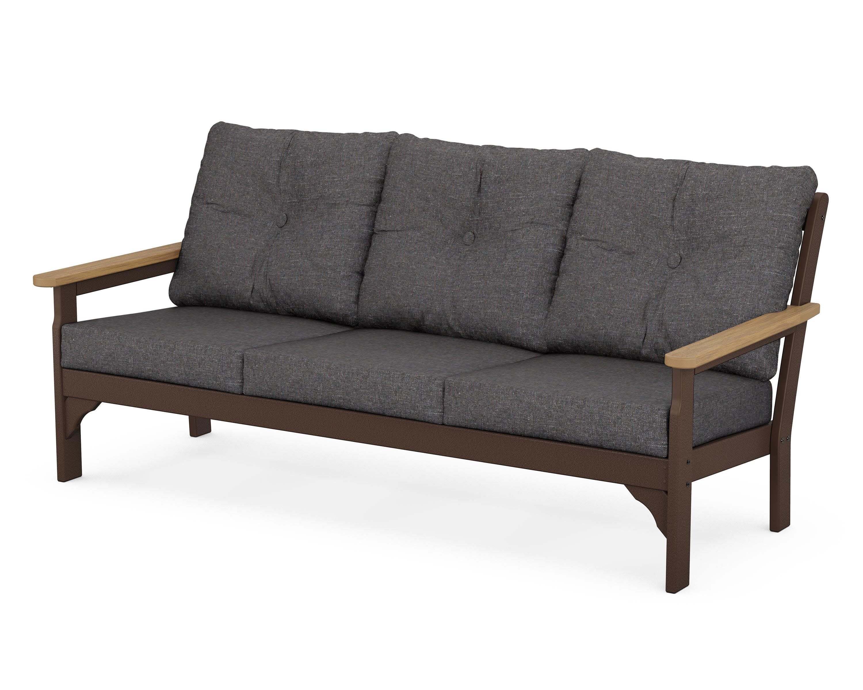 Vineyard Deep Seating Sofa in Mahogany / Natural / Ash Charcoal