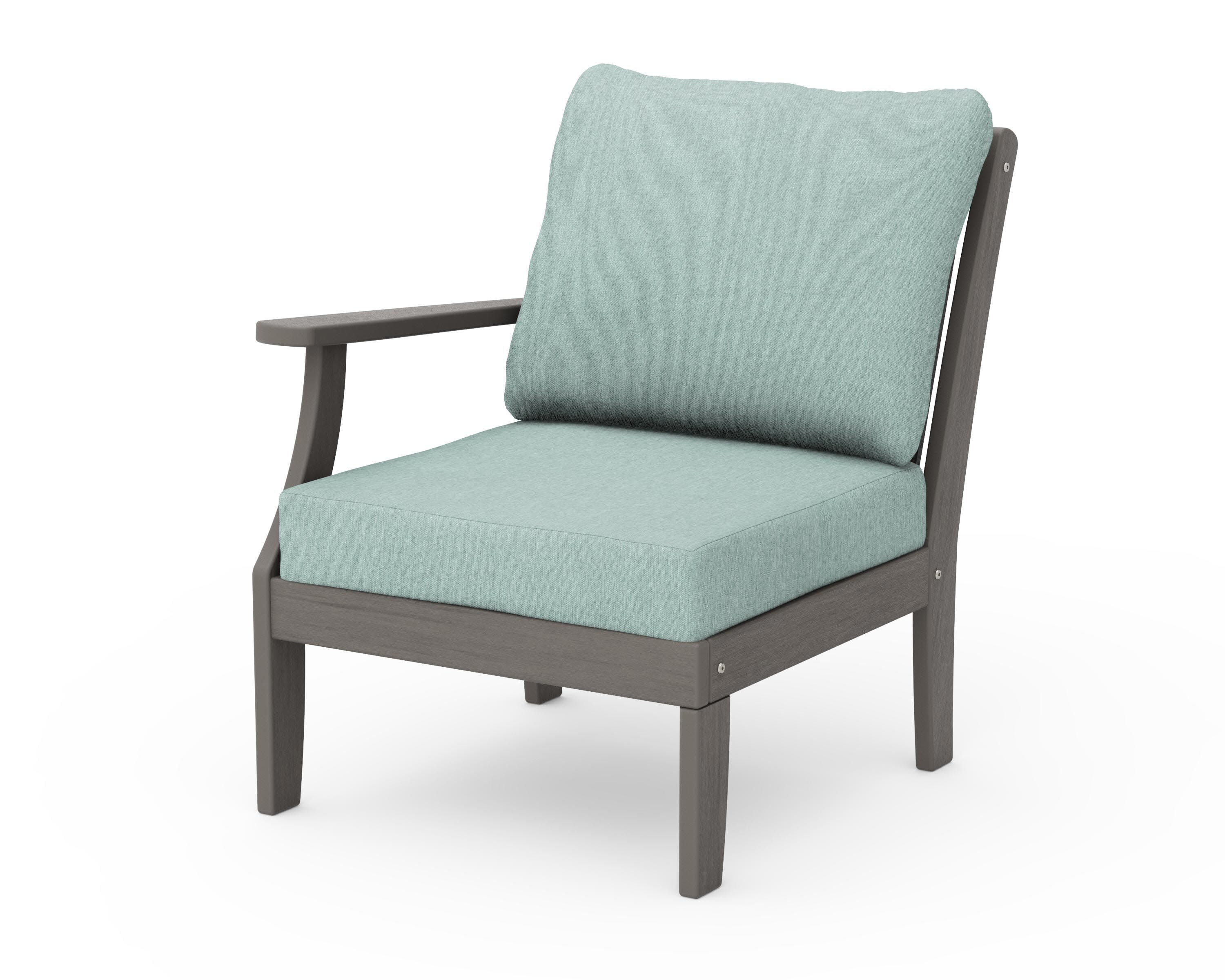 Braxton Modular Left Arm Chair in Driftwood / Glacier Spa
