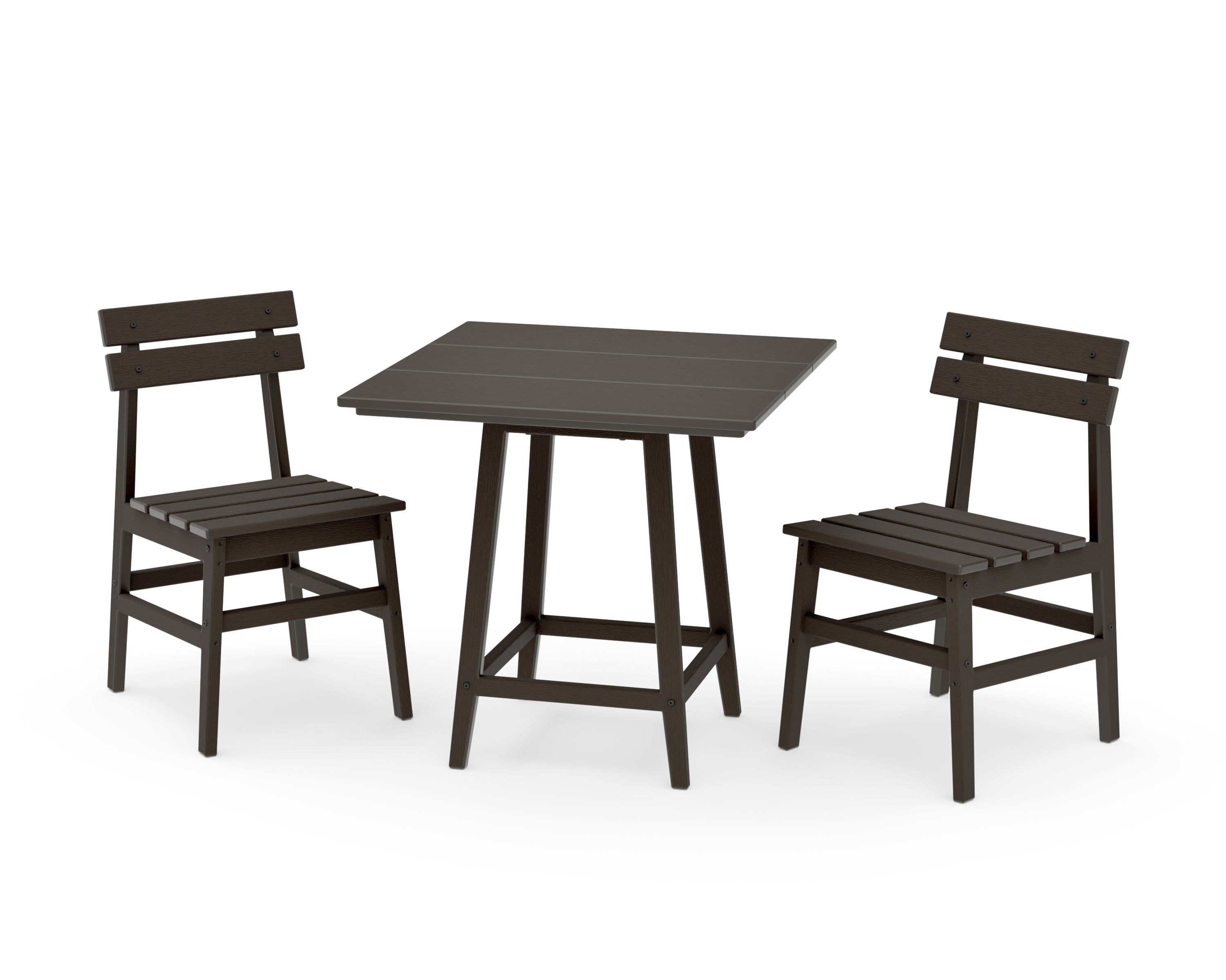 Modern Studio Plaza Chair 3-Piece Bistro Dining Set in Vintage Coffee