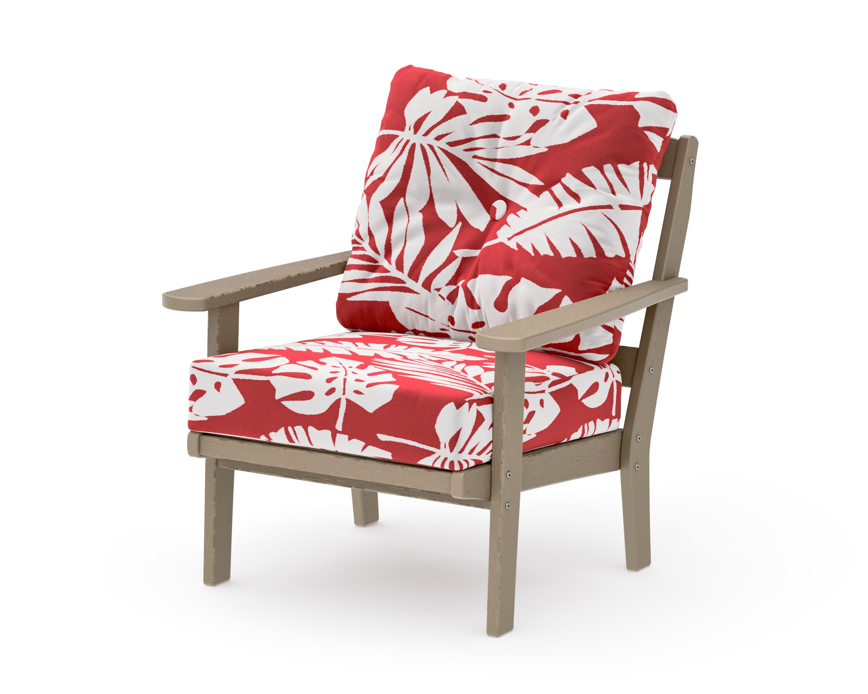 Mission Deep Seating Chair in Vintage Sahara / Leaf Crimson