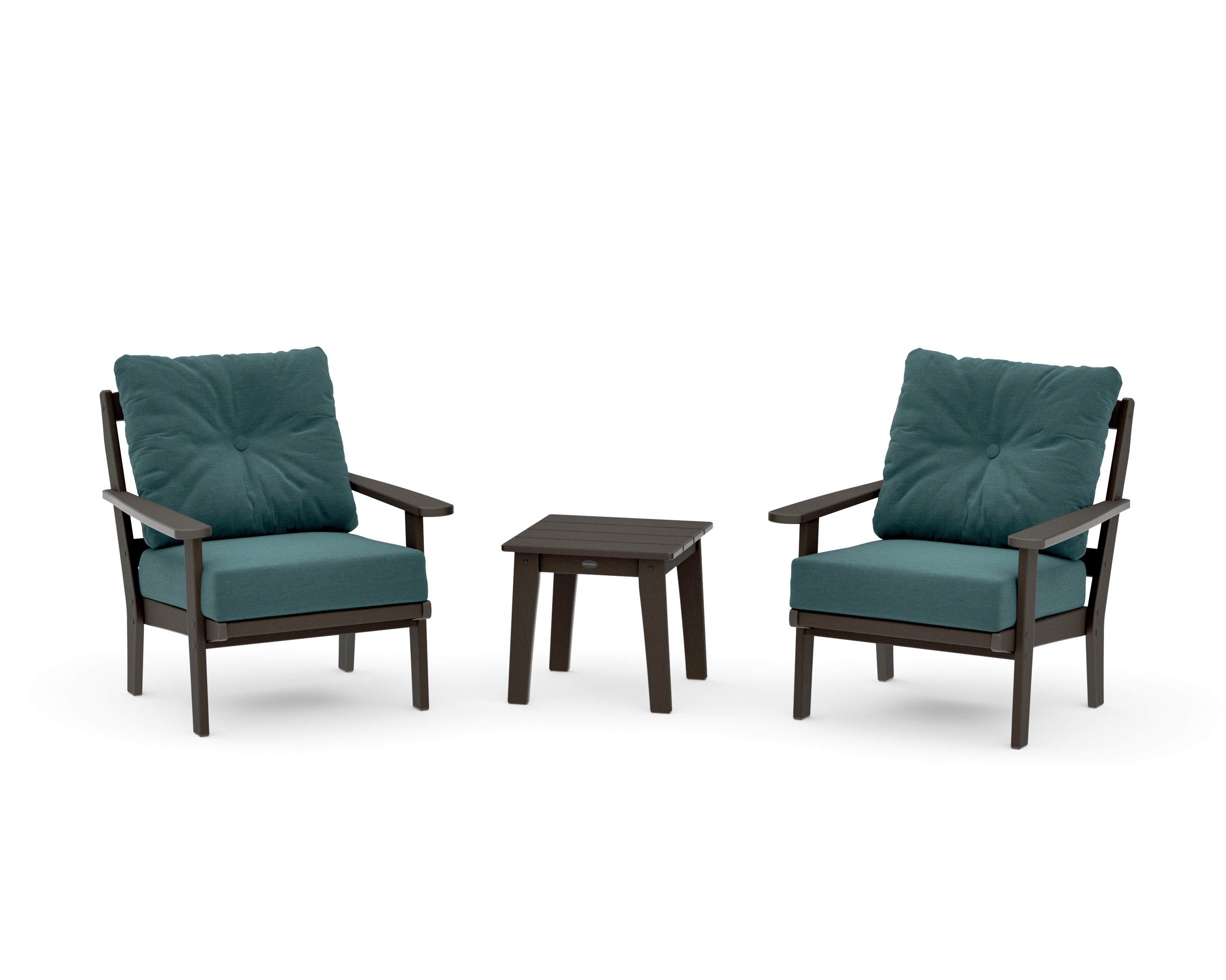 Mission 3-Piece Deep Seating Set in Vintage Coffee / Ocean Teal