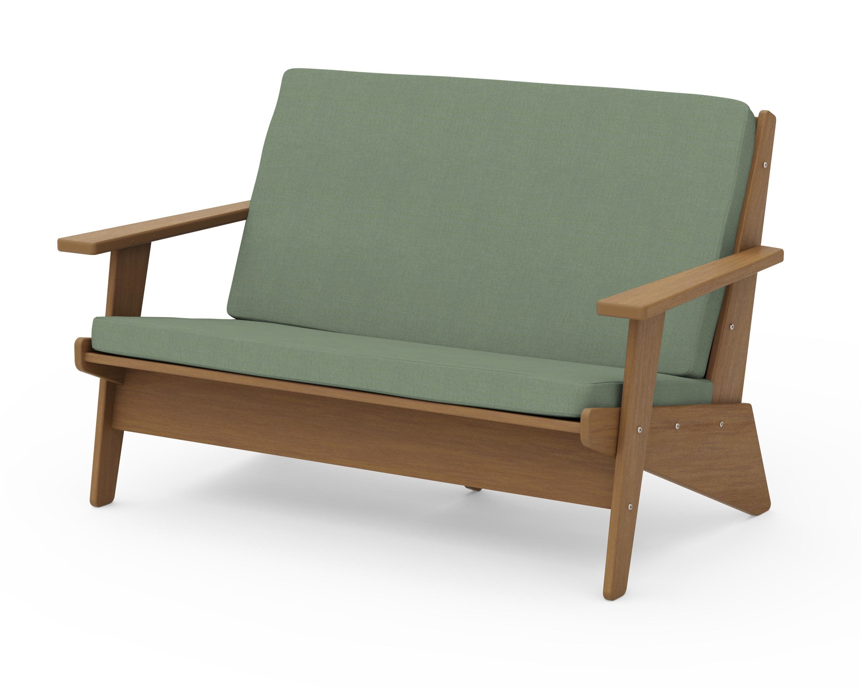 Riviera Modern Lounge Loveseat in Natural / Exhale Rainwashed
